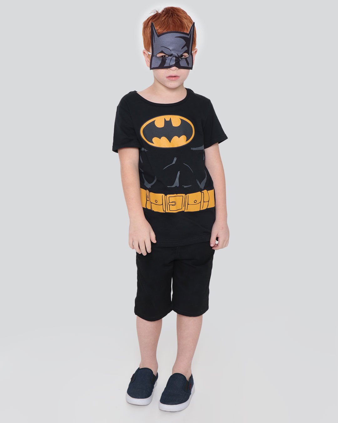 Camiseta-Infantil-Batman-Brinde-Mascara-Liga-da-Justica-Preta