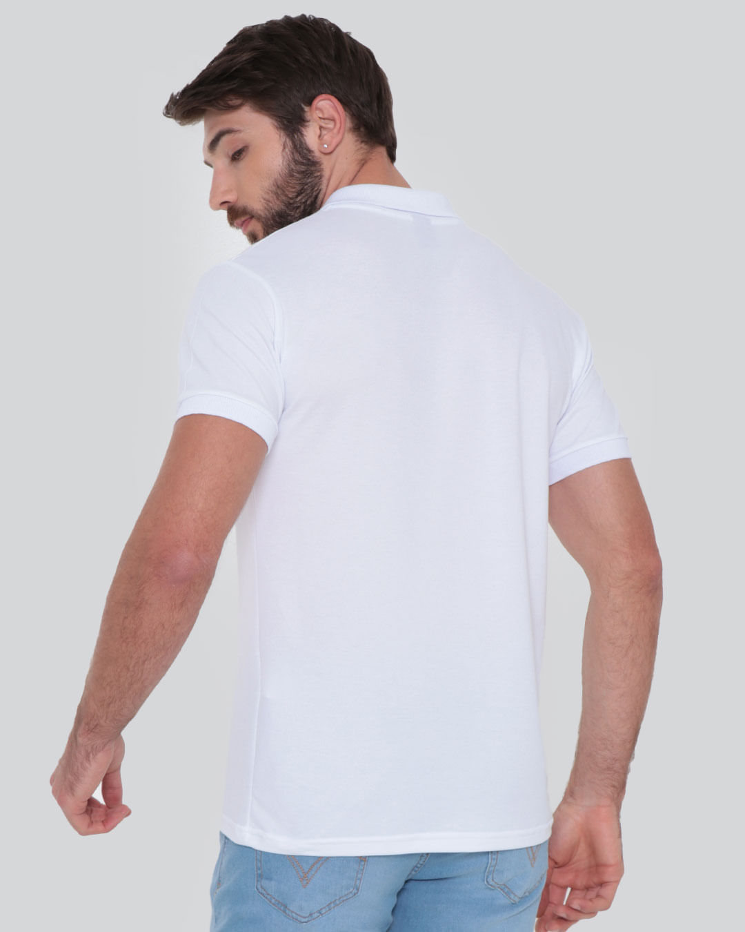 Polo-Masculina-Estampa-Frontal-Branca