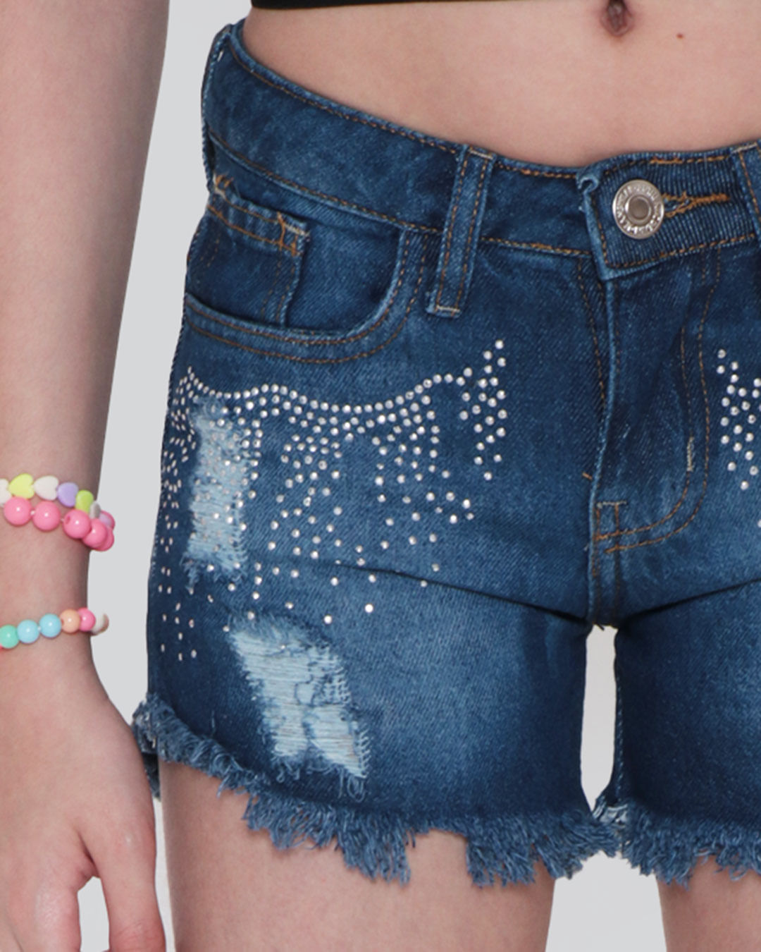 Short-Jeans-Juvenil-Strass-Destroyed-Azul