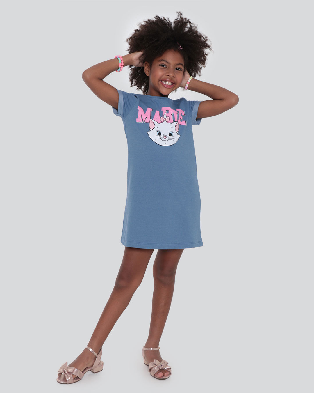 Vestido-Infantil-Estampa-Gata-Marie-Disney-Azul