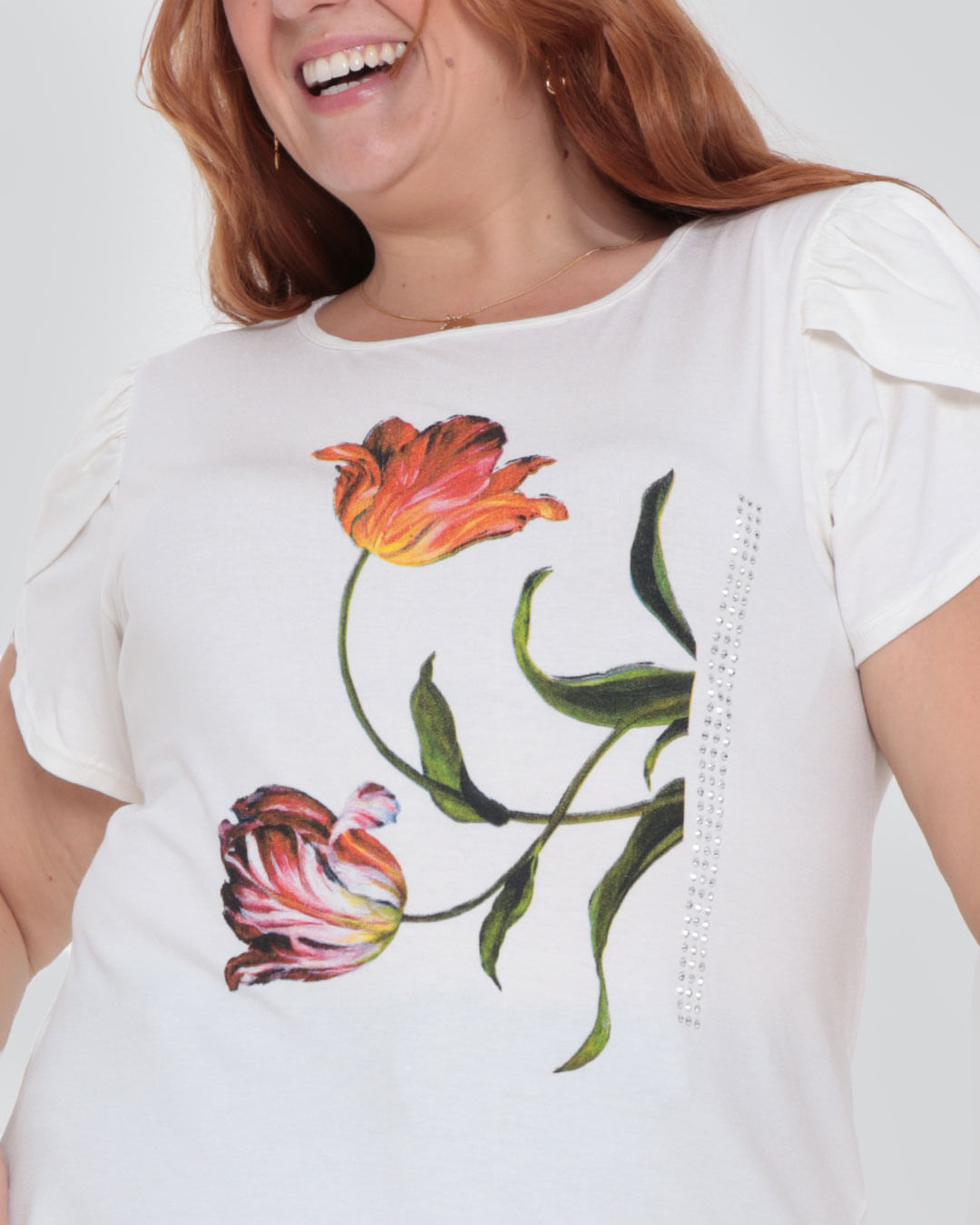 Blusa-Feminina-Plus-Size-Estampa-Flores-Off-White