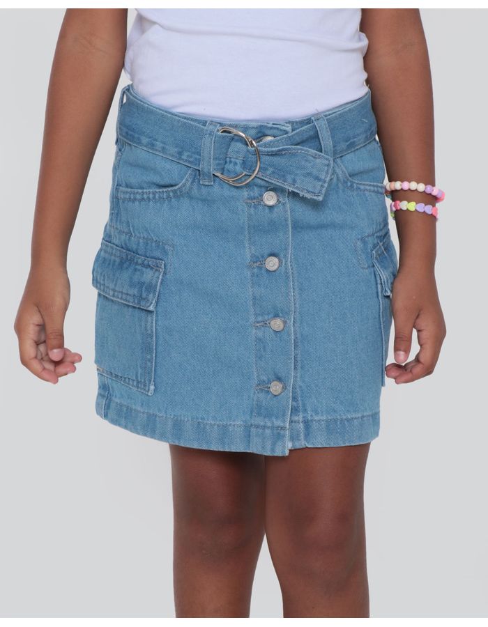 Saia-Jeans-Infantil-Cargo-Cinto-Azul-Claro