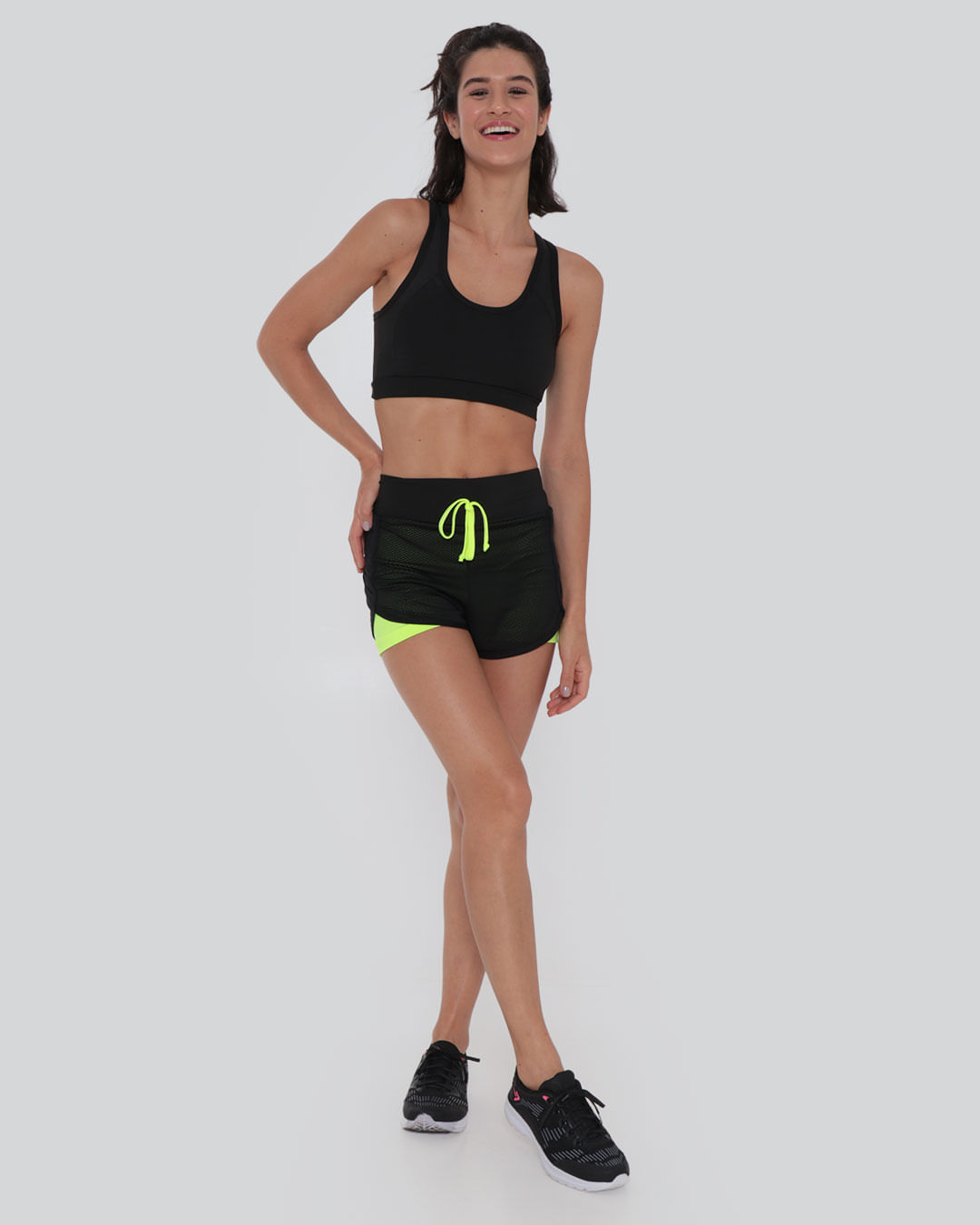 Short-Feminino-Fitness-Fitter-Ciclista-Neon-Verde