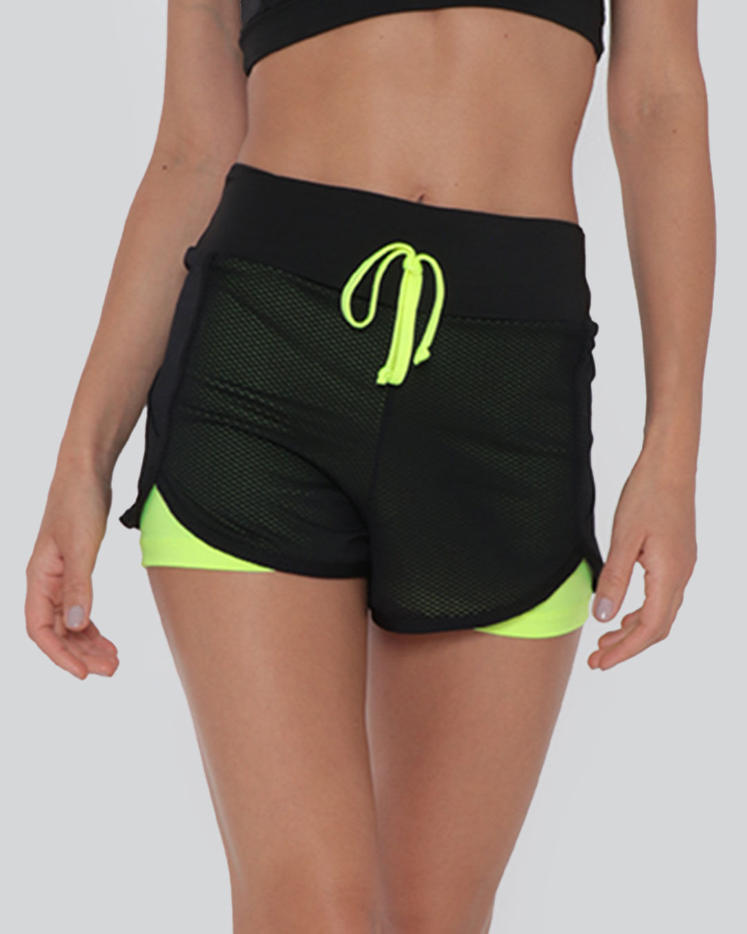 Short-Feminino-Fitness-Fitter-Ciclista-Neon-Verde