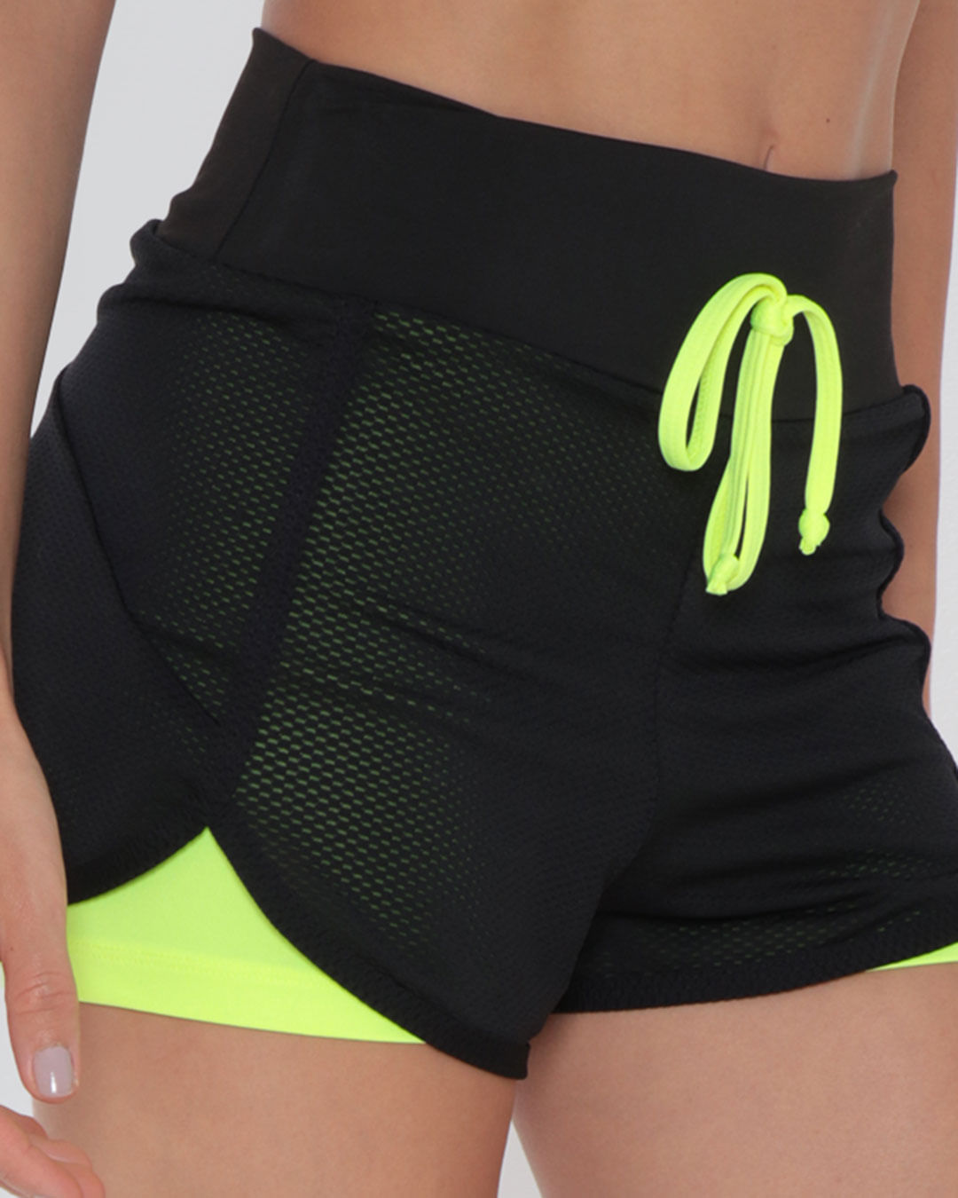 Short-Feminino-Fitness-Fitter-Ciclista-Neon-Verde