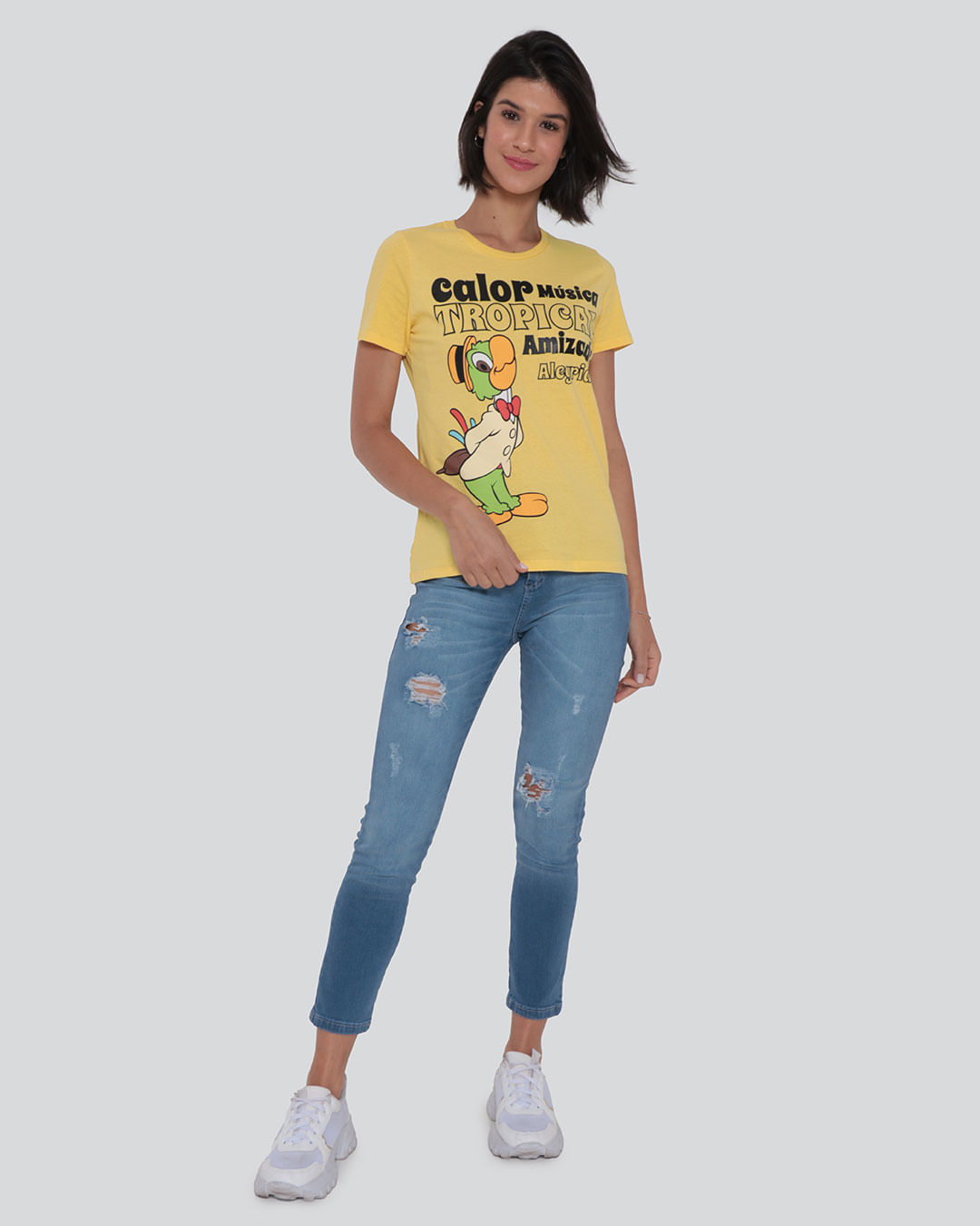 Camiseta-Feminina-Ze-Carioca-Disney-Amarela
