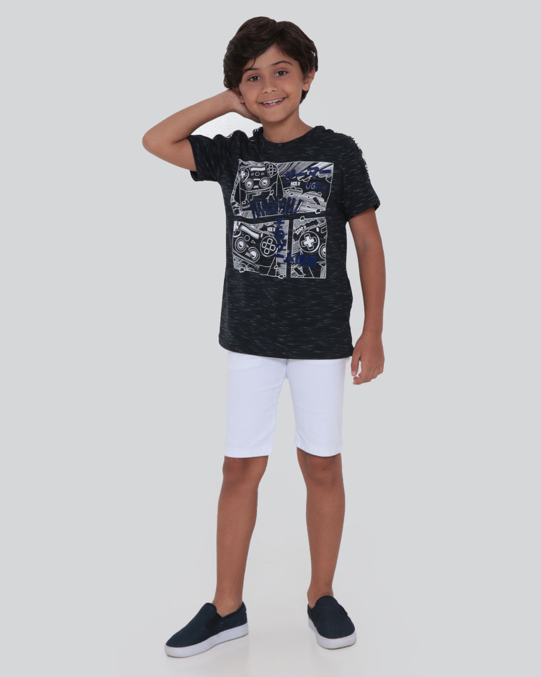 Camiseta-Infantil-Game-Online-Flame-Preta