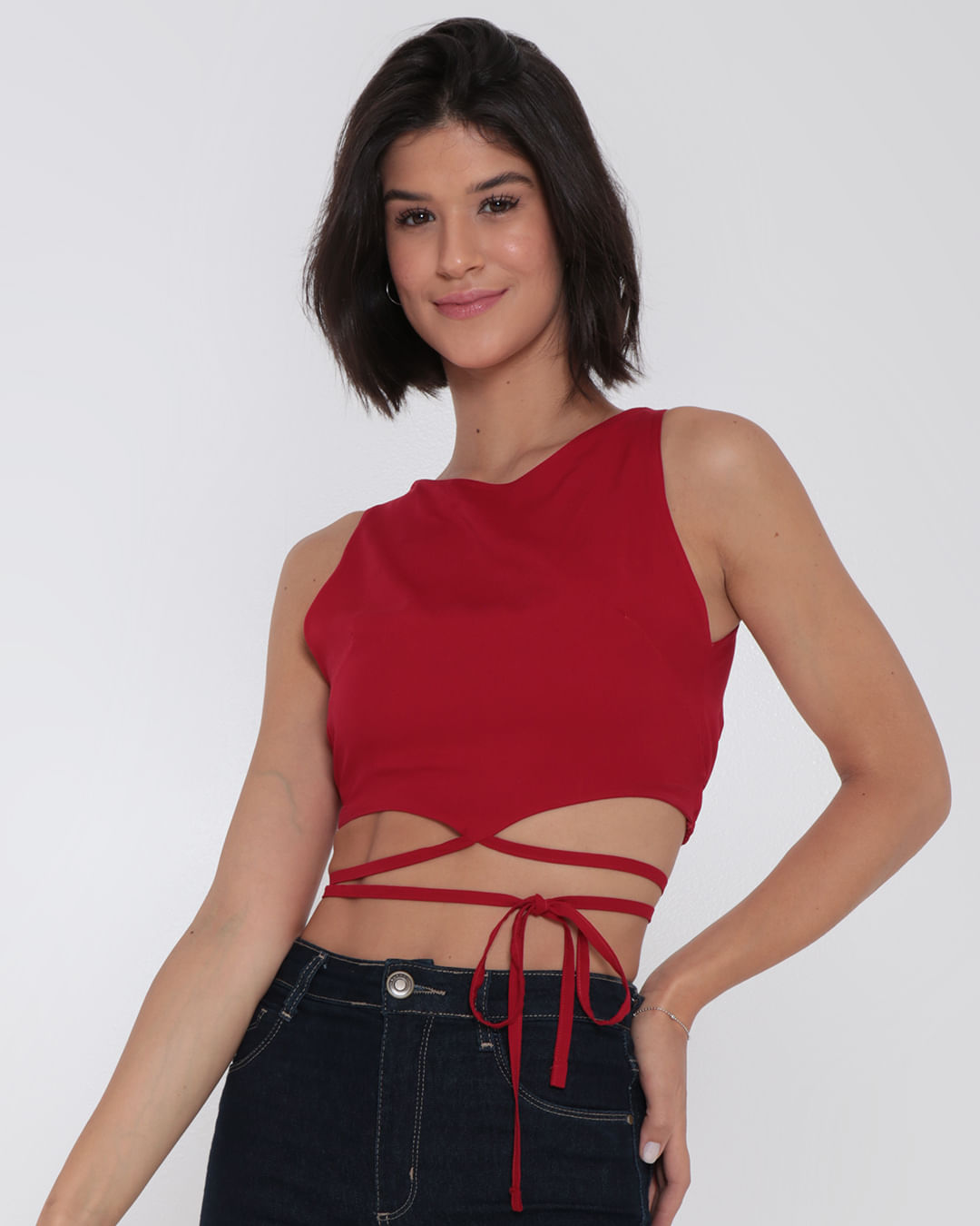 Regata-Feminina-Viscose-Cropped-Tiras-Vermelho