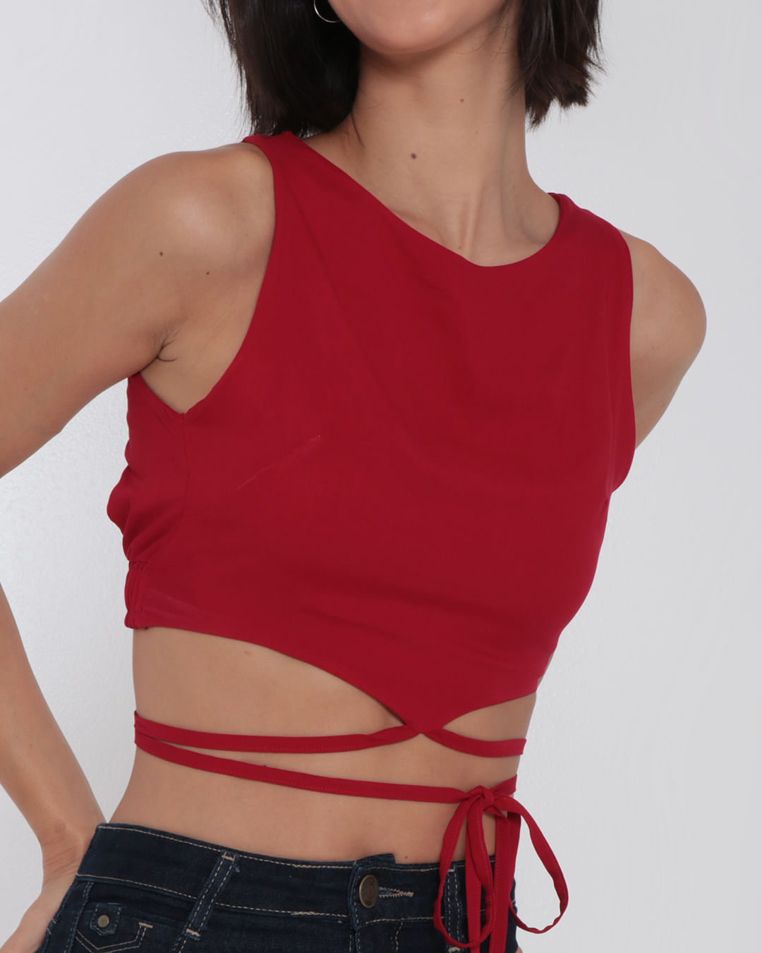 Regata-Feminina-Viscose-Cropped-Tiras-Vermelho