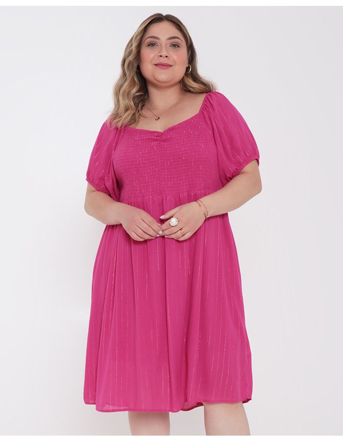 Vestido-Feminino-Plus-Size-Ciganinha-Lastex-Rosa