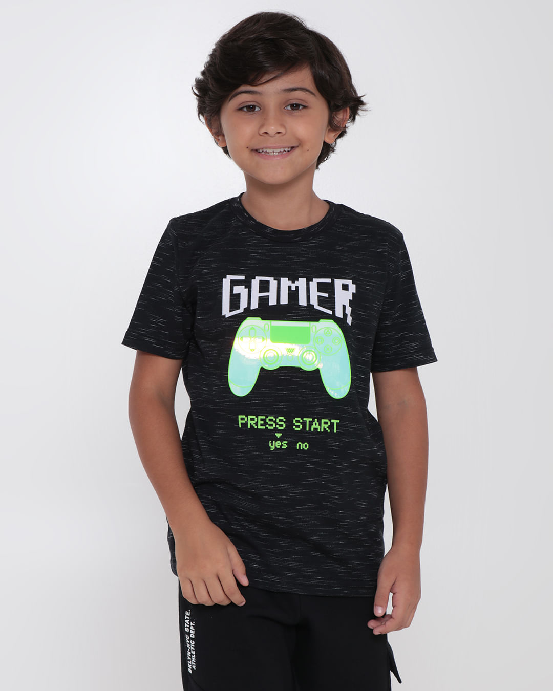 Camiseta-Infantil-Flame-Gamer-Holografica-Preta