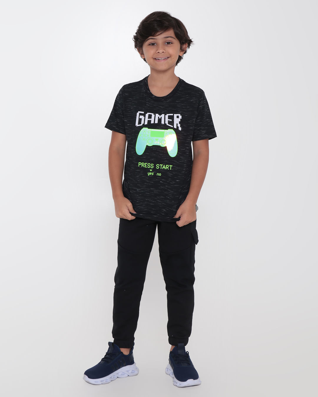 Camiseta-Infantil-Flame-Gamer-Holografica-Preta