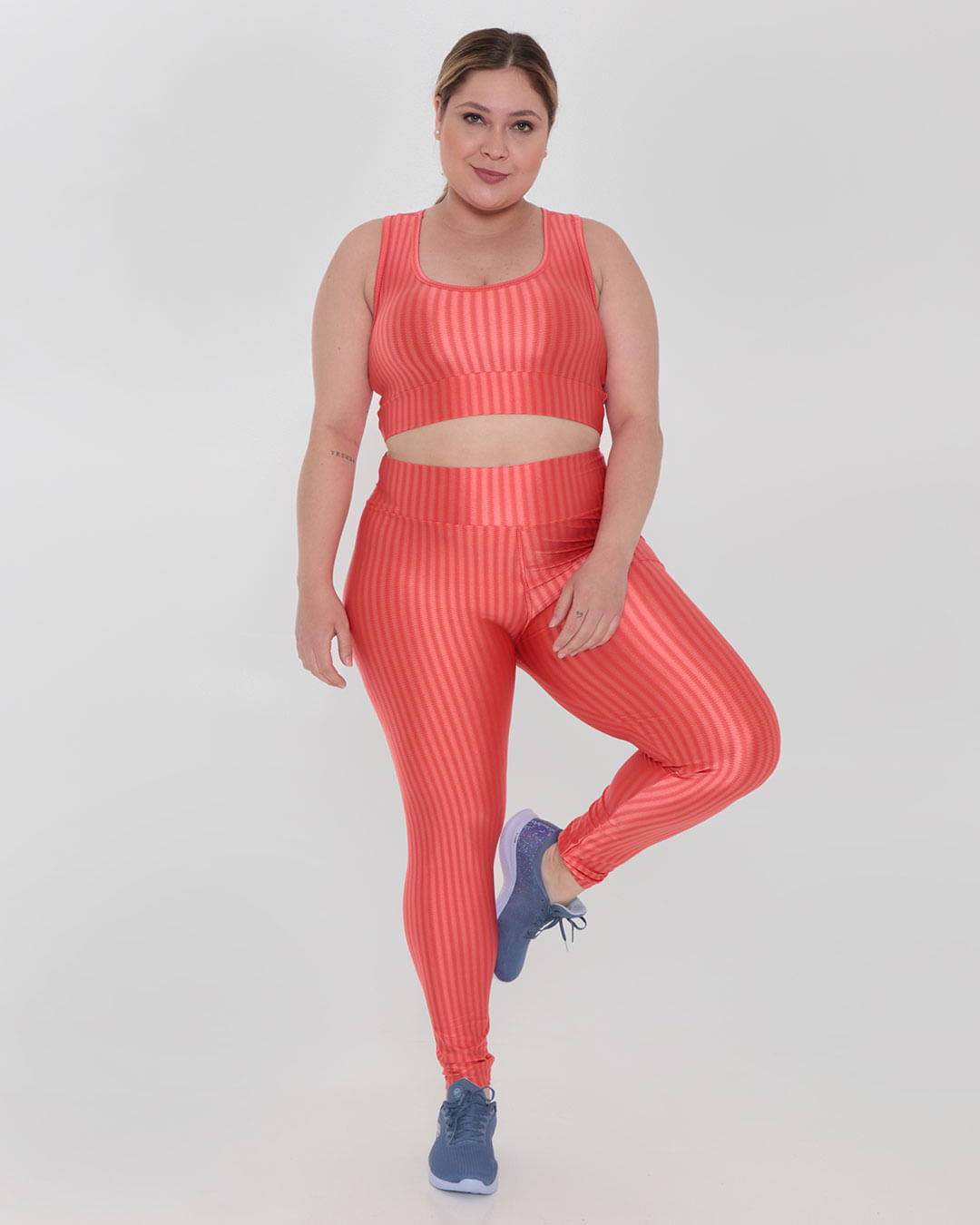 Calca-Legging-Feminina-Plus-Size-Fitness-3D-Laranja