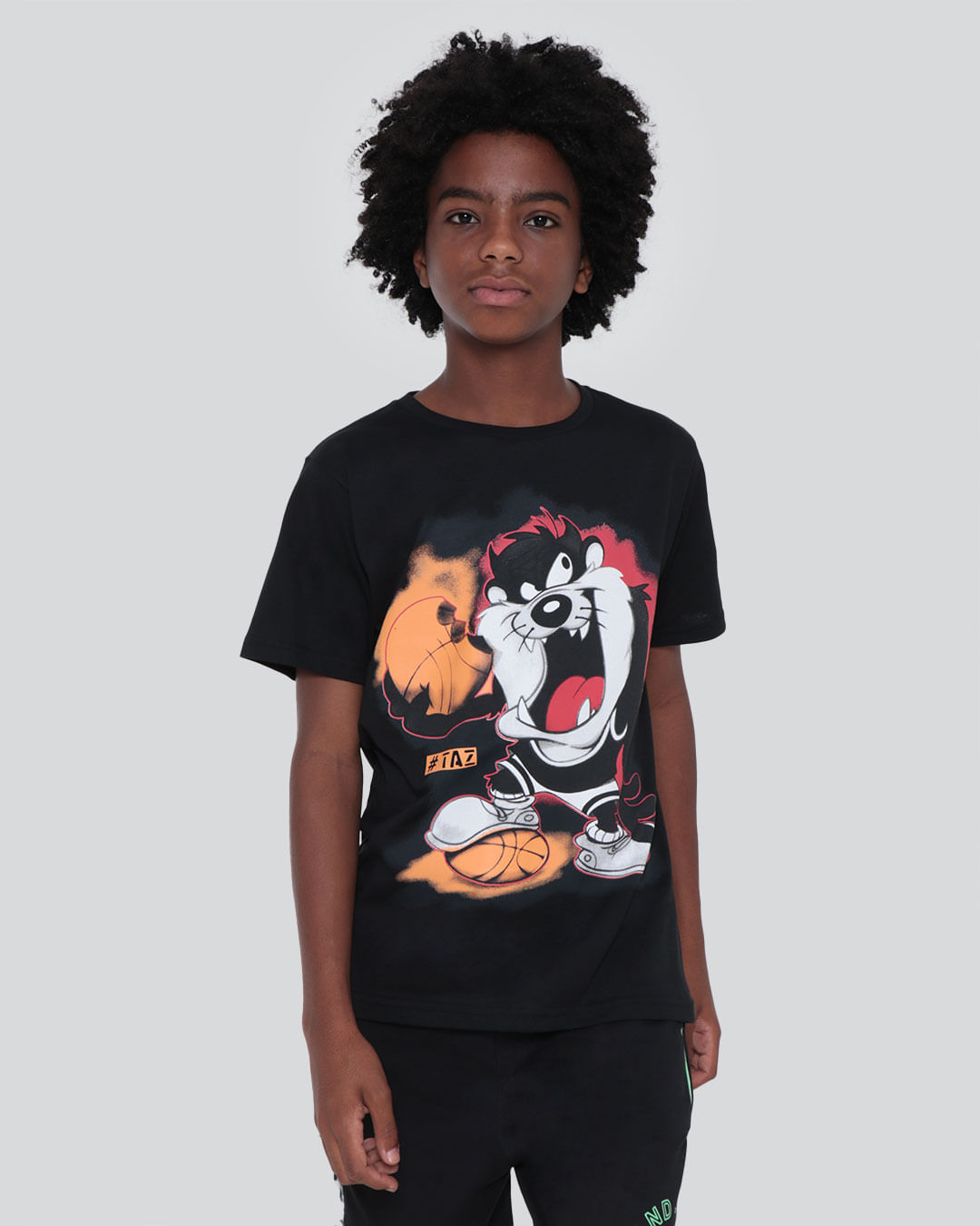 Camiseta-Juvenil-Estampa-Taz-Looney-Tunes-Preta