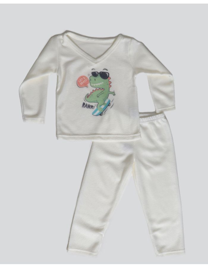 Pijama-Bebe-Soft-Gola-V-Estampa-Dinossauro-Off-White