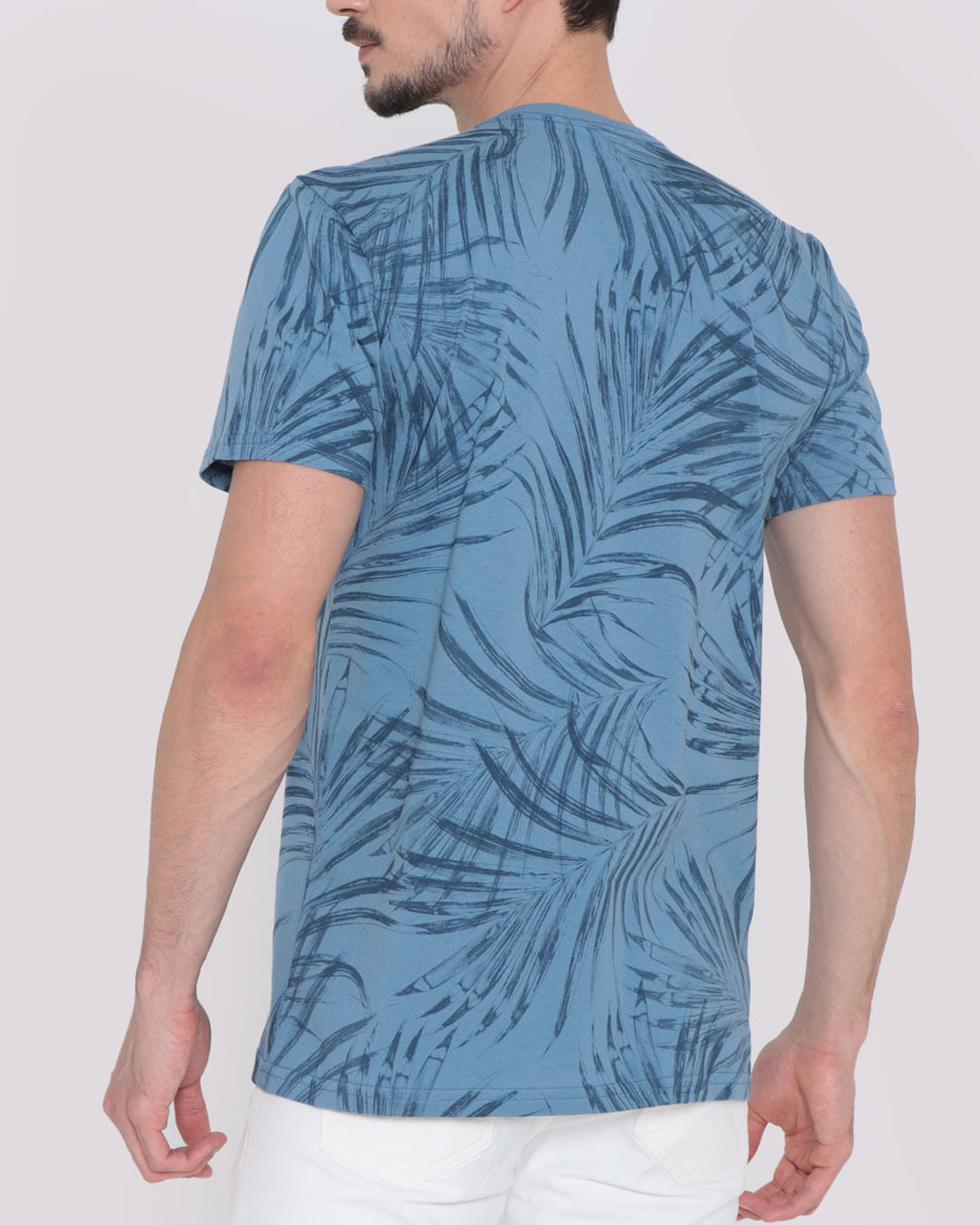 Camiseta-Masculina-Estampa-Tropical-Azul-Medio
