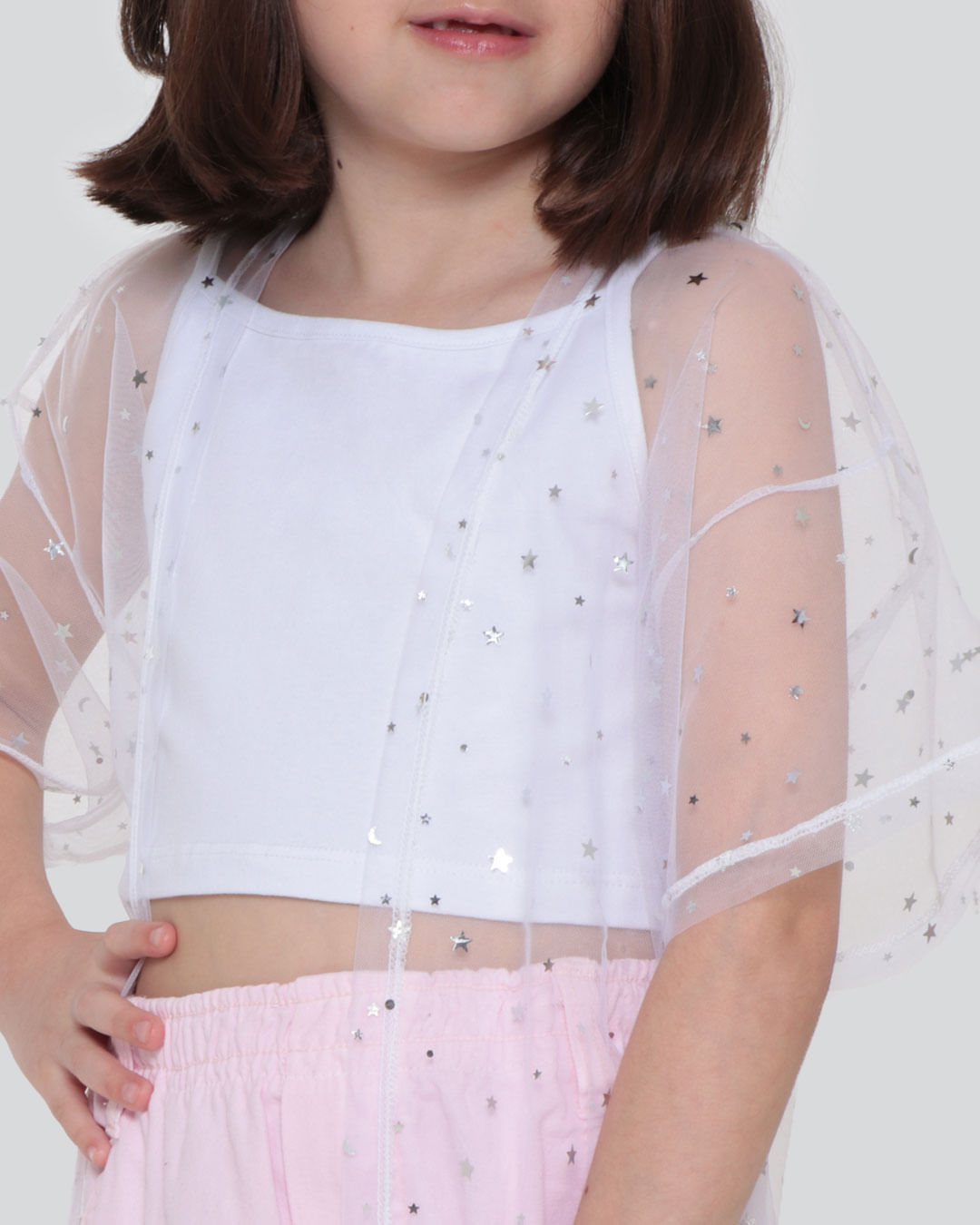 Kimono-Infantil-Tule-Estrelinhas-Branco