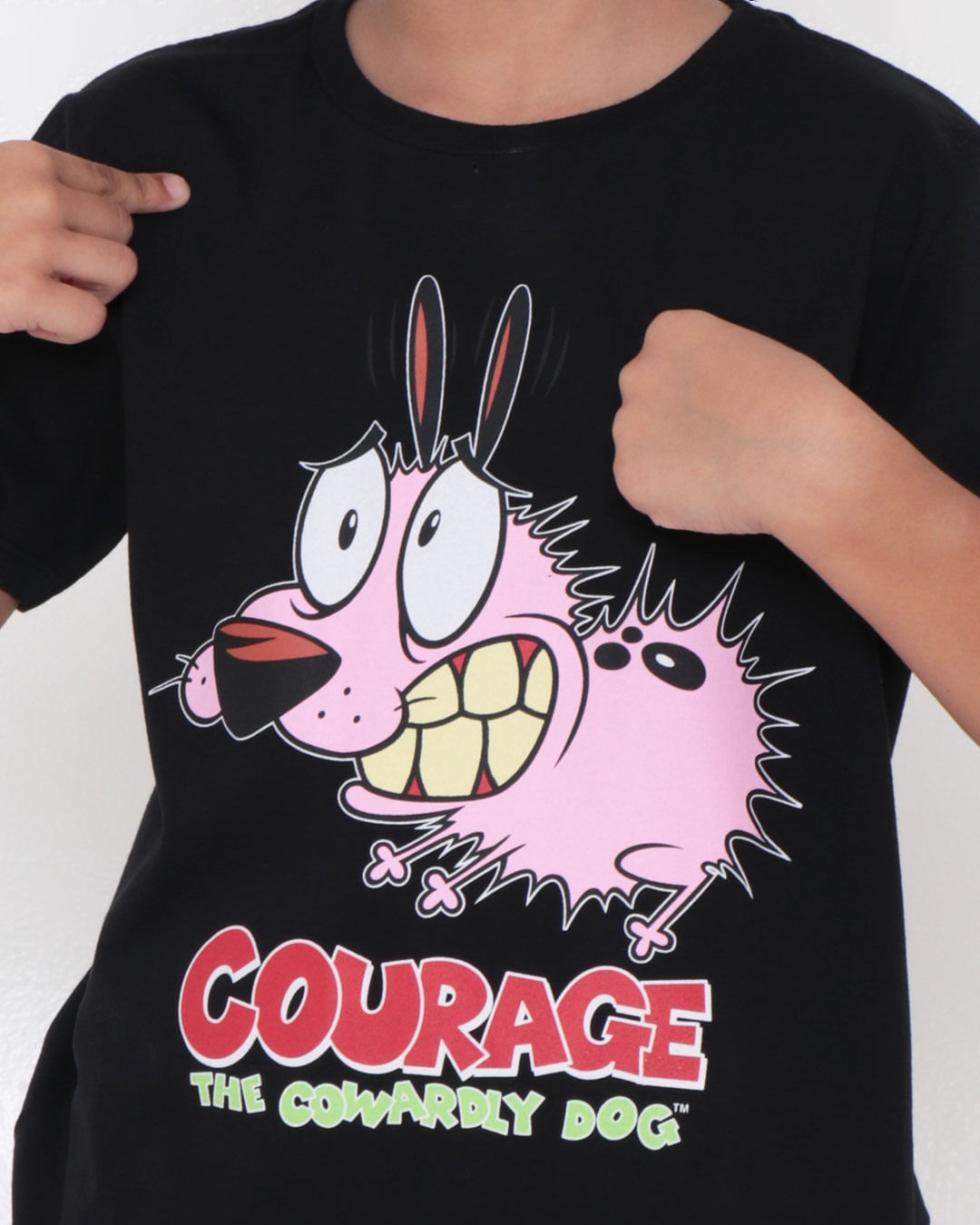 Camiseta-Infantil-Coragem-Cao-Covarde-Cartoon-Network-Preta