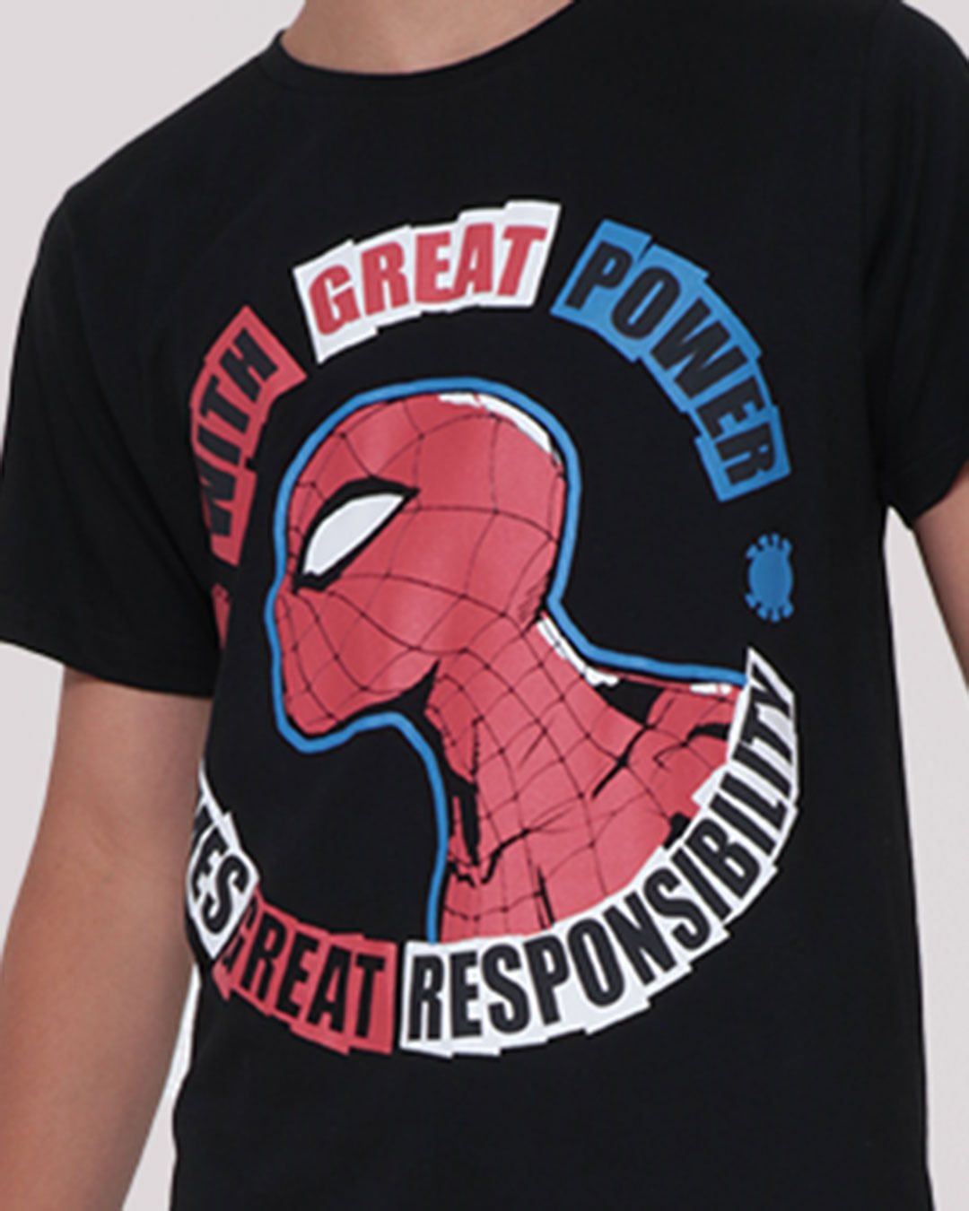 Camiseta-Juvenil-Estampa-Homem-Aranha-Marvel-Preta