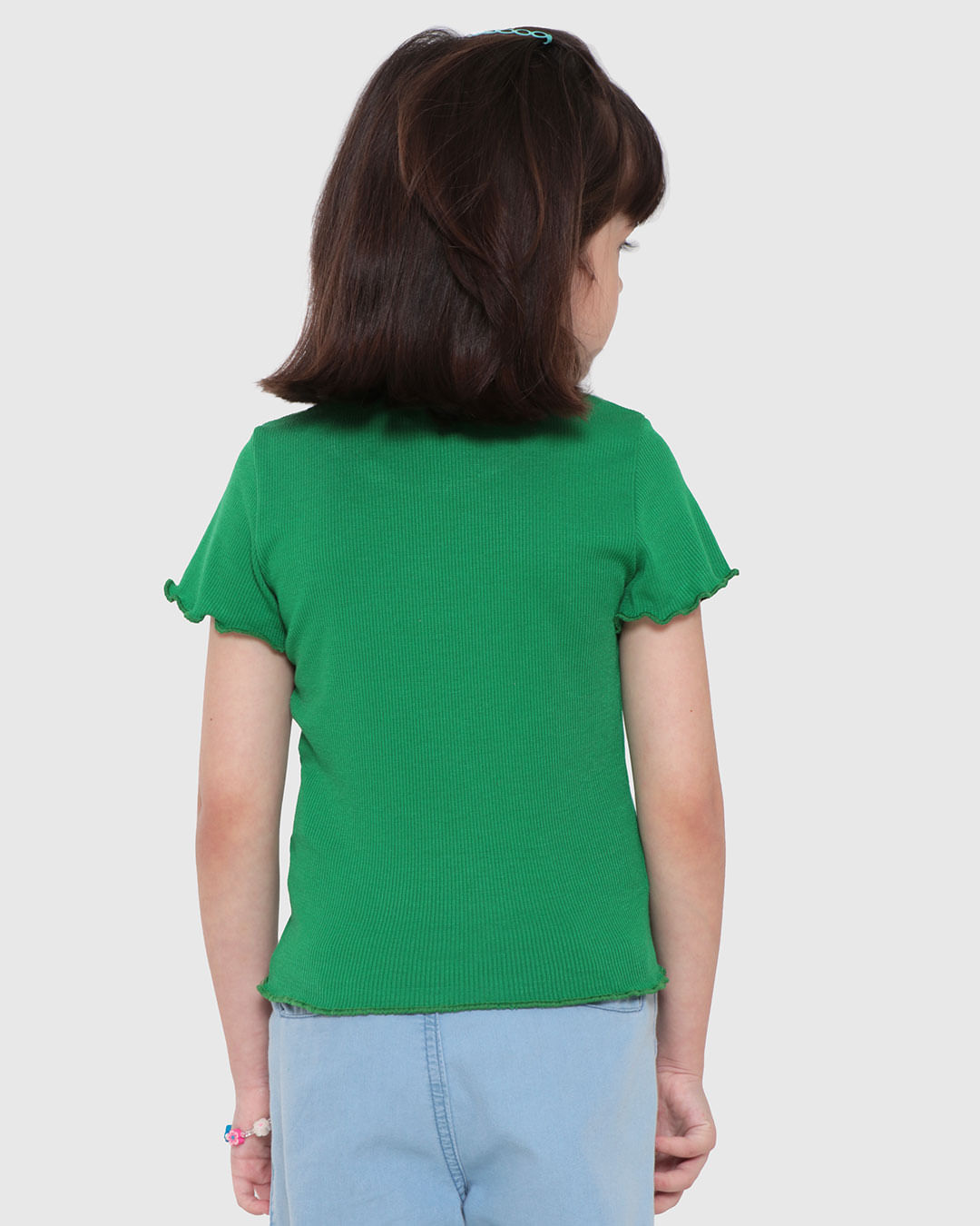 Blusa-Infantil-Manga-Curta-Canelada-Frufru-Verde