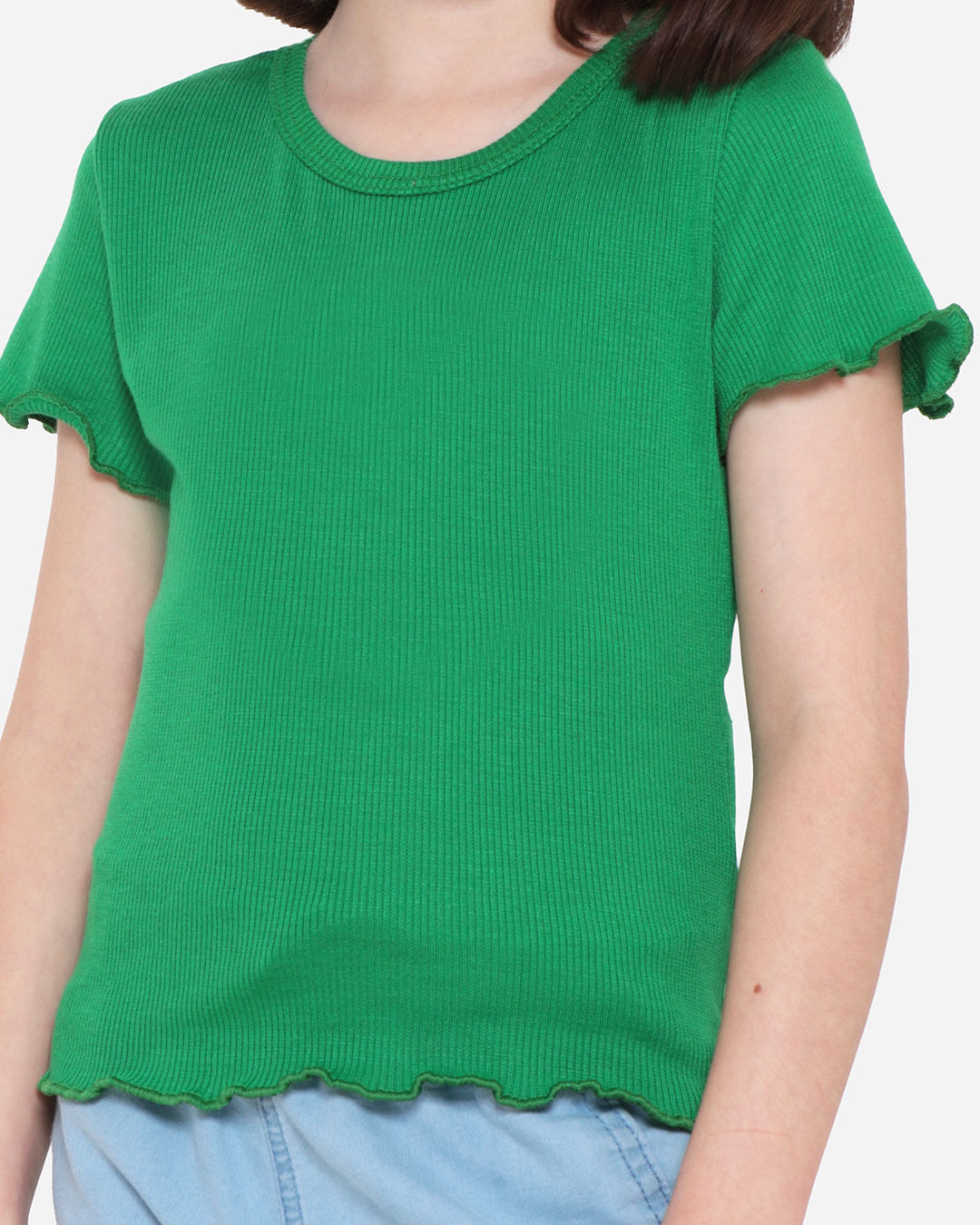 Blusa-Infantil-Manga-Curta-Canelada-Frufru-Verde