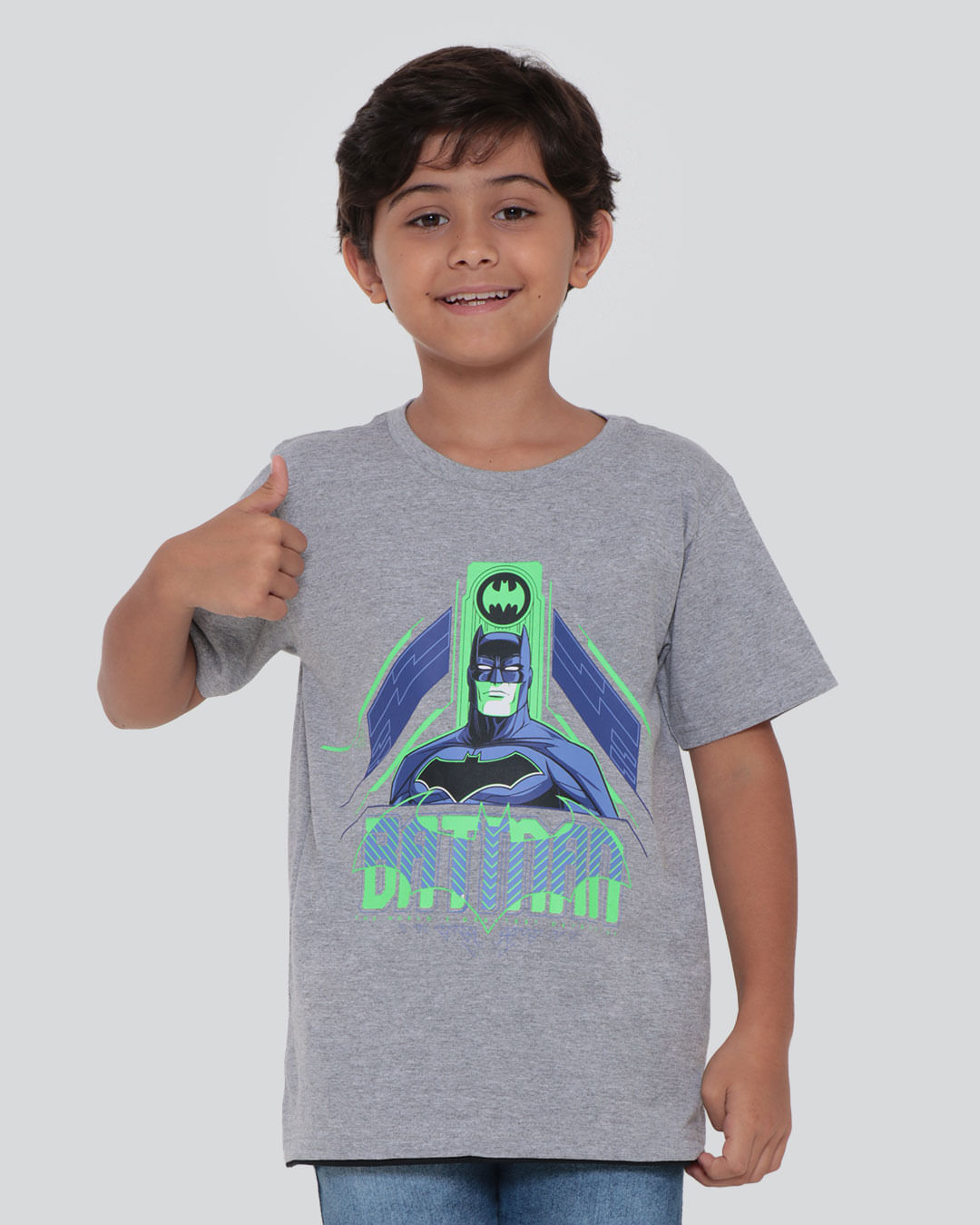 Camiseta-Infantil-Batman-Liga-da-Justica-Cinza