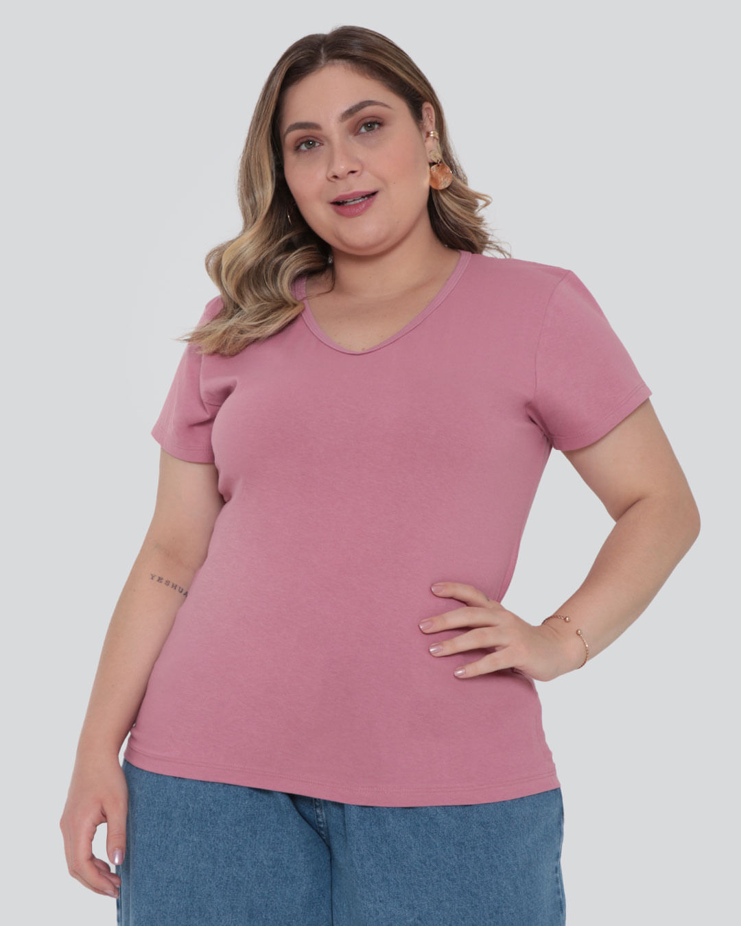 Blusa-Plus-Size-Feminina-Basica-Rosa-Medio