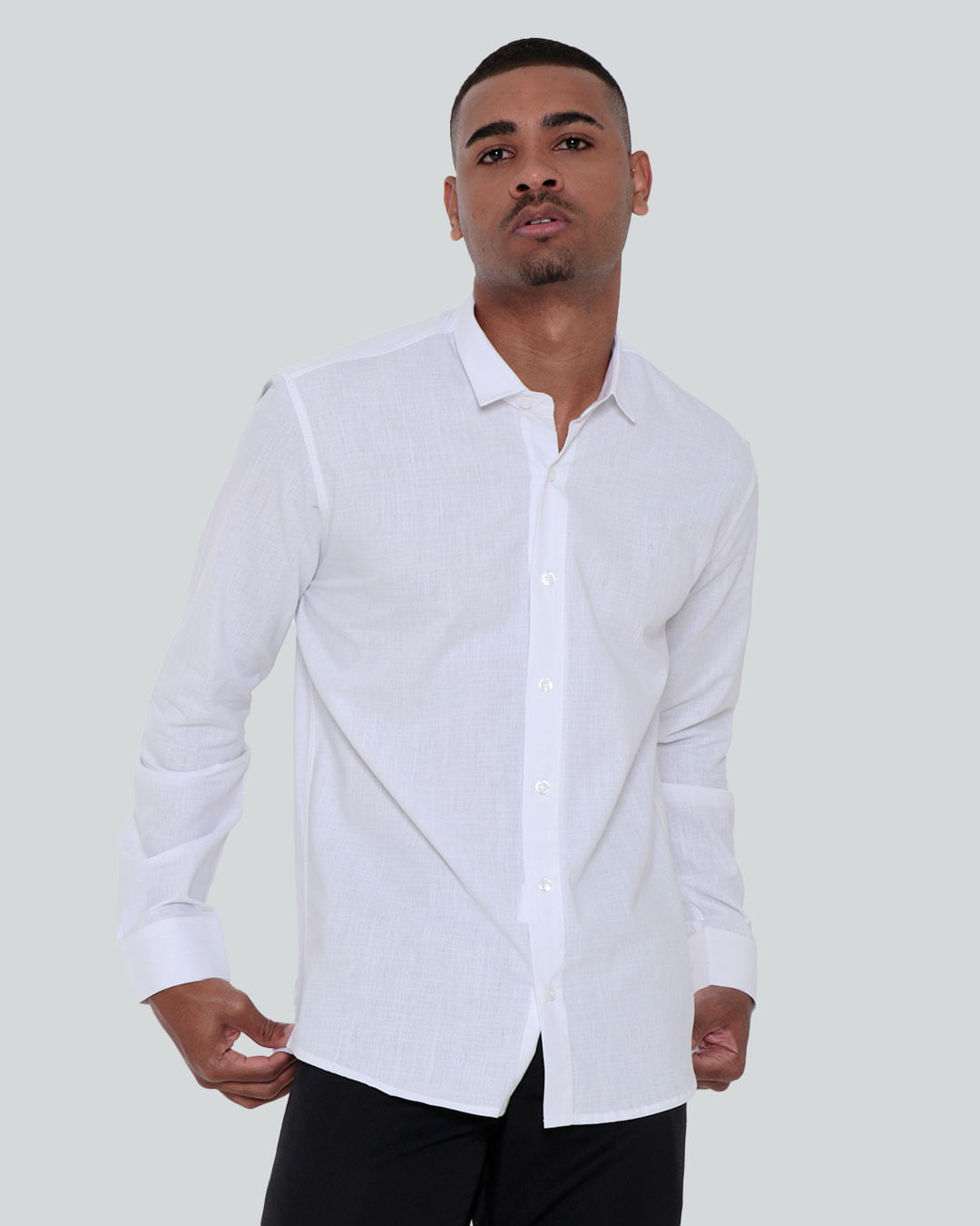 Camisa-Masculina-Manga-Longa-Branca