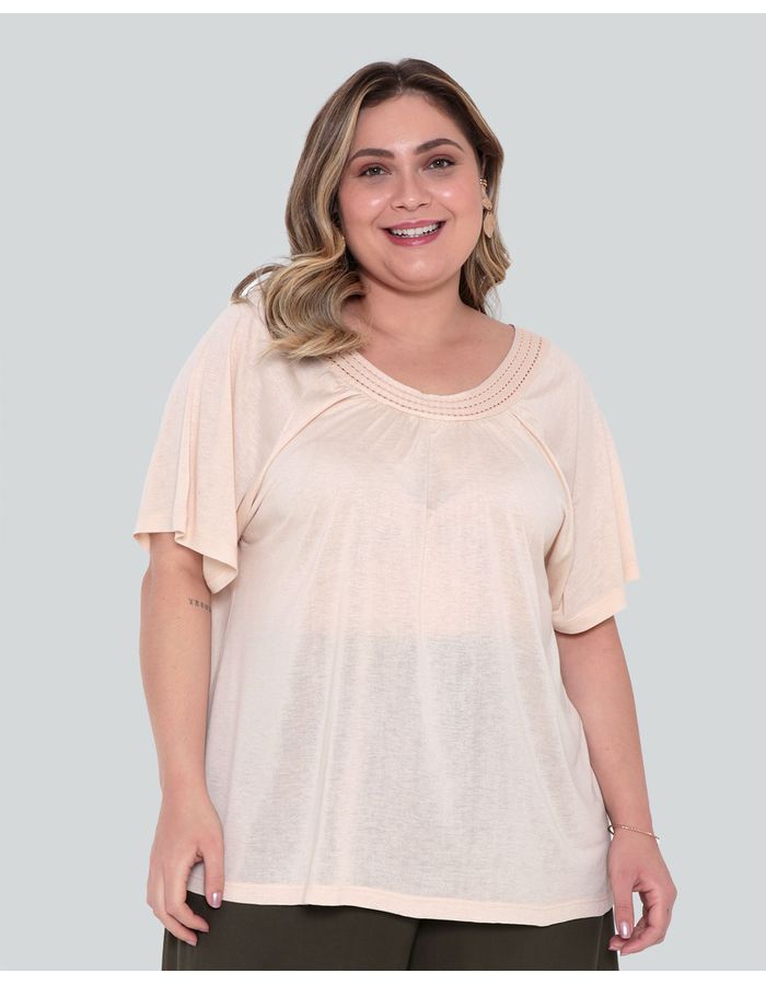 Blusa-Feminina-Plus-Size-Bordada-Bege