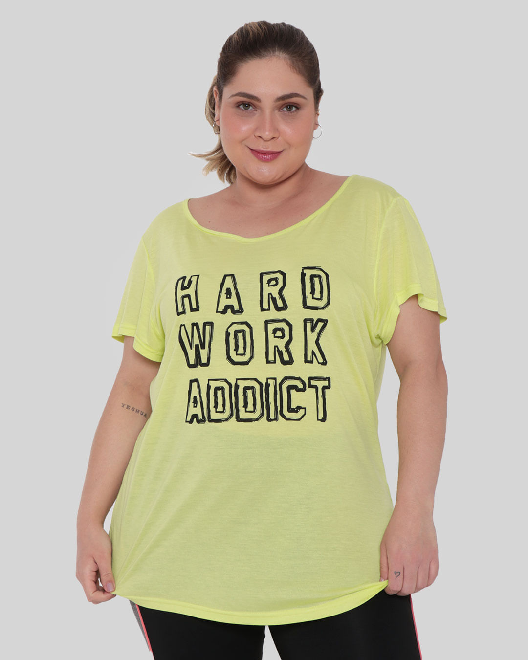 Blusa-Feminina-Plus-Size-Fitness-Fitter-Neon-Verde