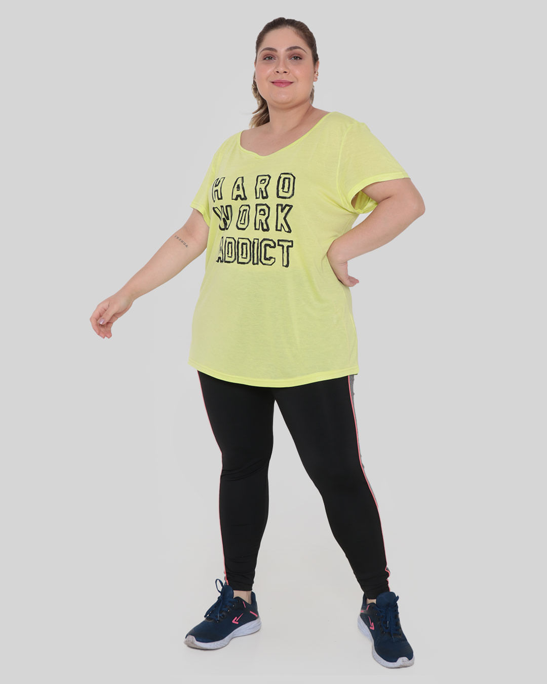 Blusa-Feminina-Plus-Size-Fitness-Fitter-Neon-Verde