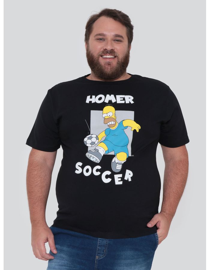 Camiseta-Plus-Size-Estampa-Homer-Simpson-Preta