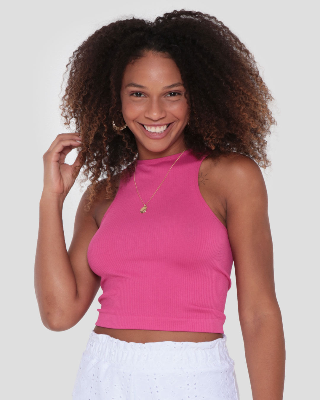 Regata-Sem-Costura-Cropped-Canelada-Rosa