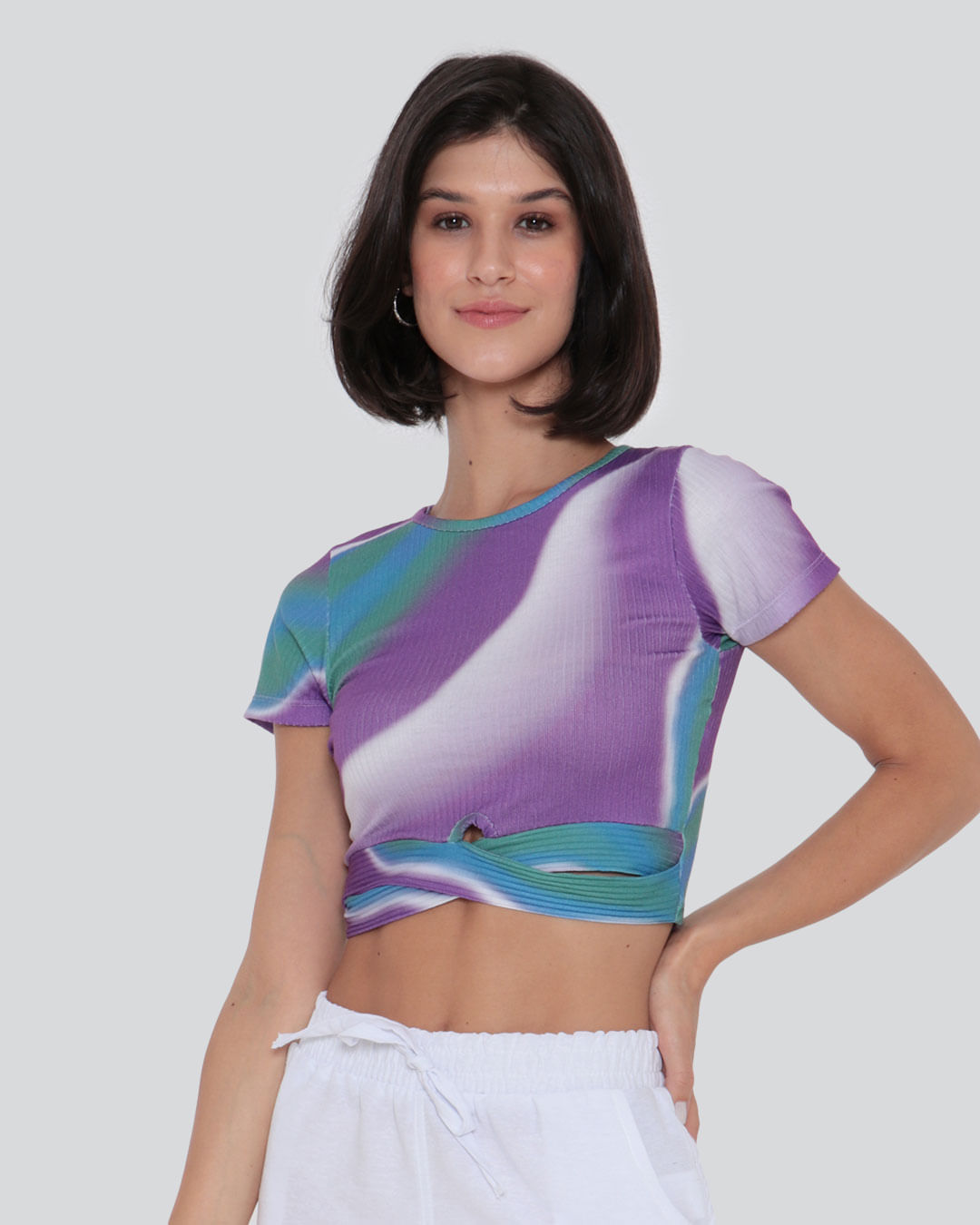 Blusa-Cropped-Feminina-Canelada-Colorida-Lilas-