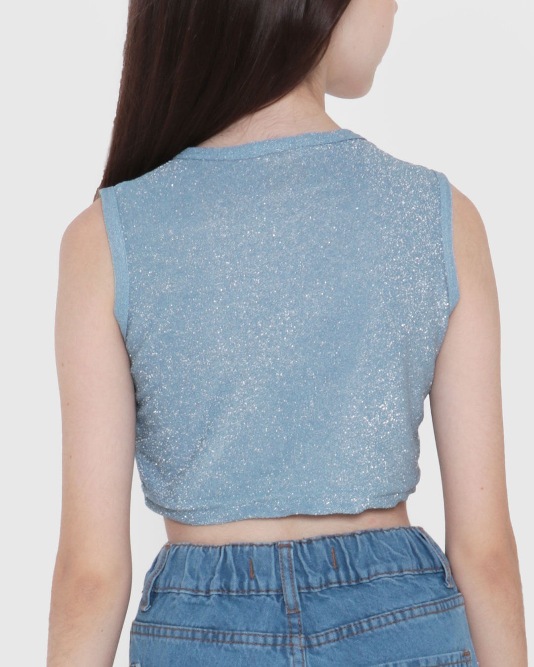 Blusa-Cropped-Juvenil-Recorte-Vazado-Lurex-Azul-Claro