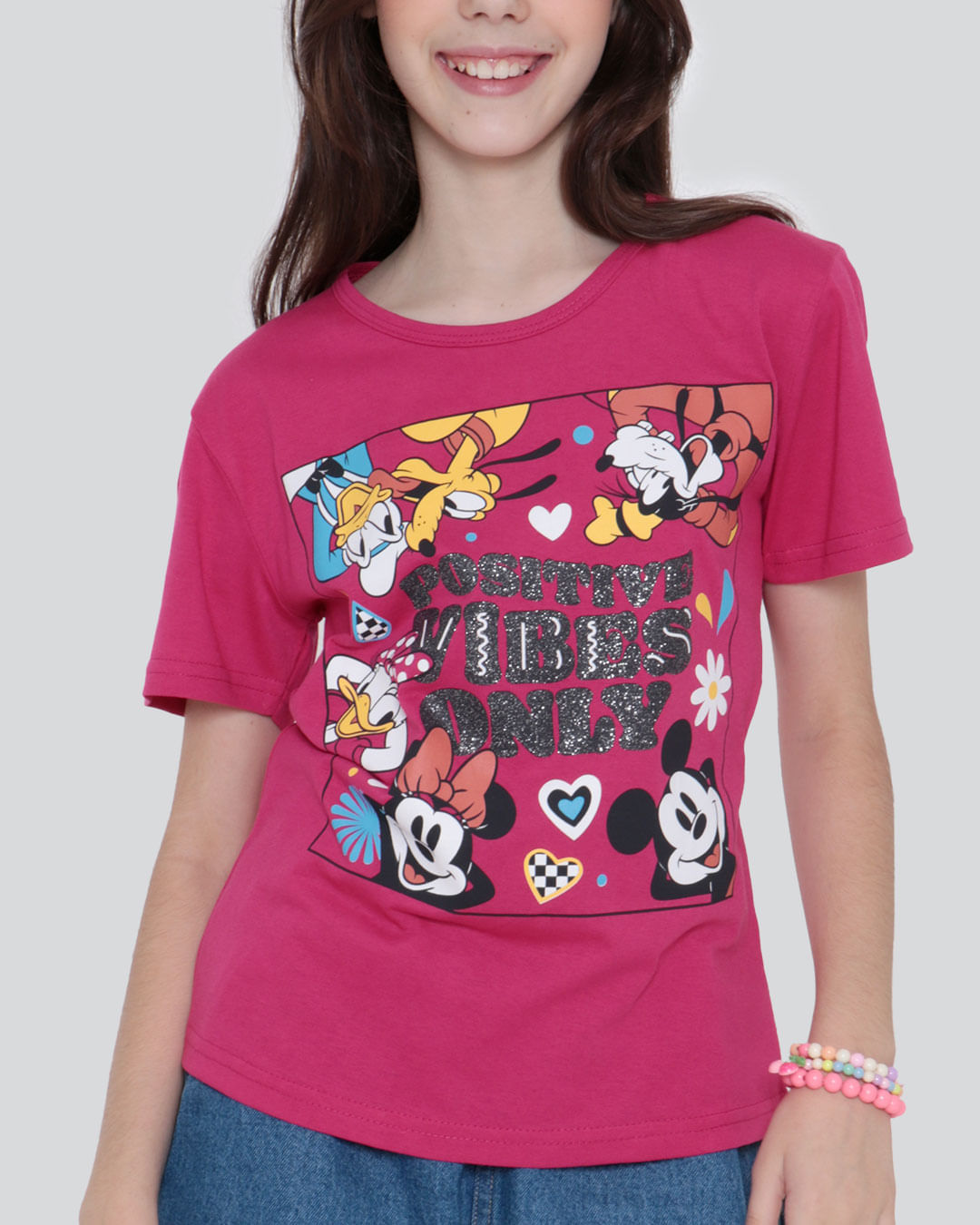 Camiseta-Juvenil-Estampa-Disney-Rosa