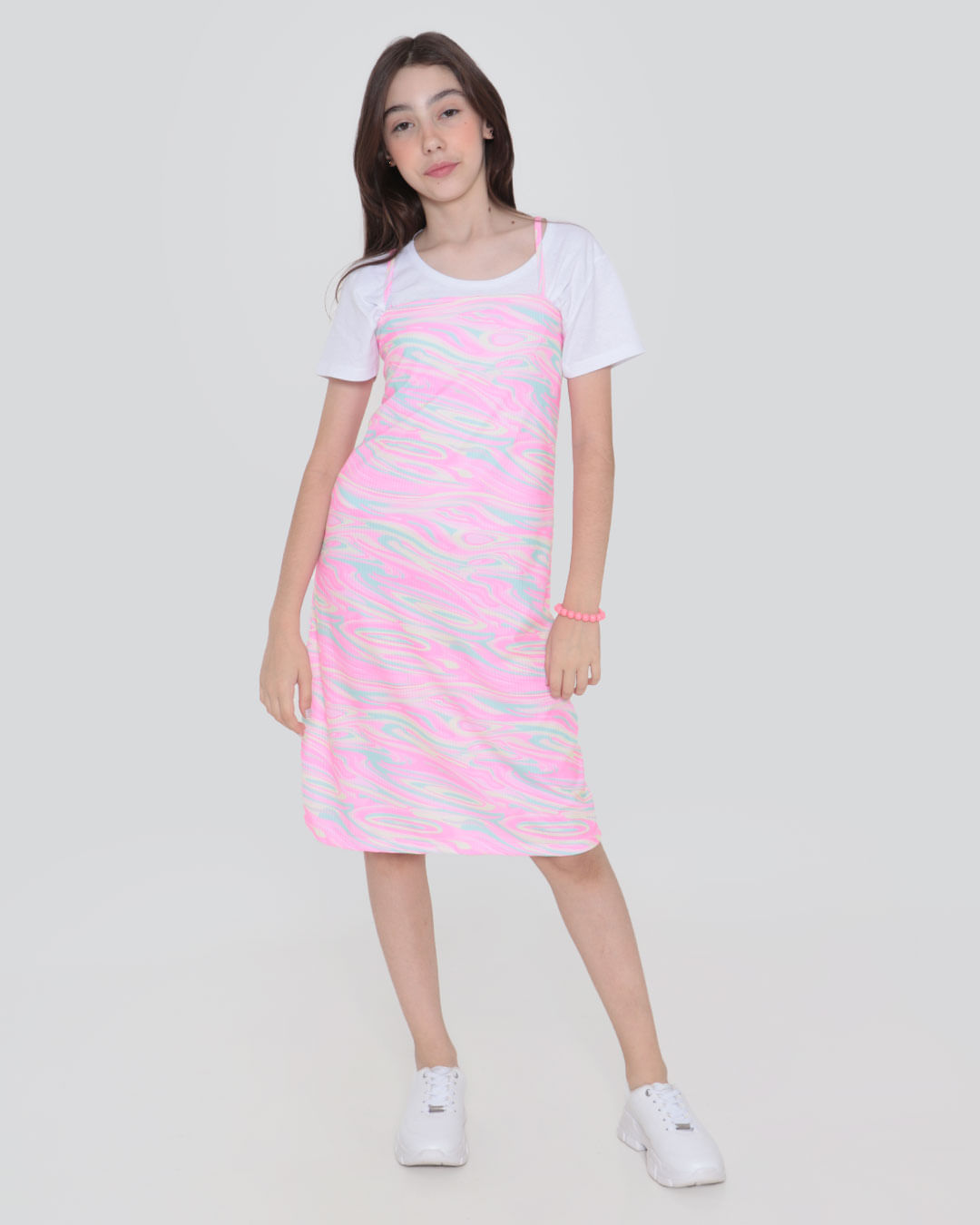 Vestido-Juvenil-Canelado-Estampado-Rosa