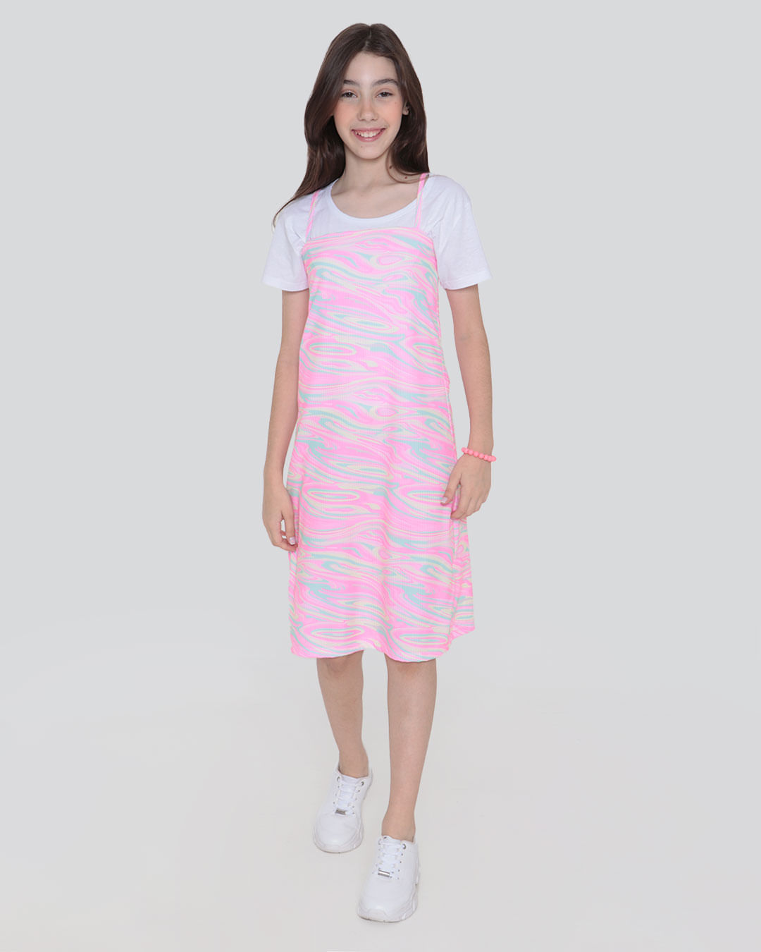 Vestido-Juvenil-Canelado-Estampado-Rosa