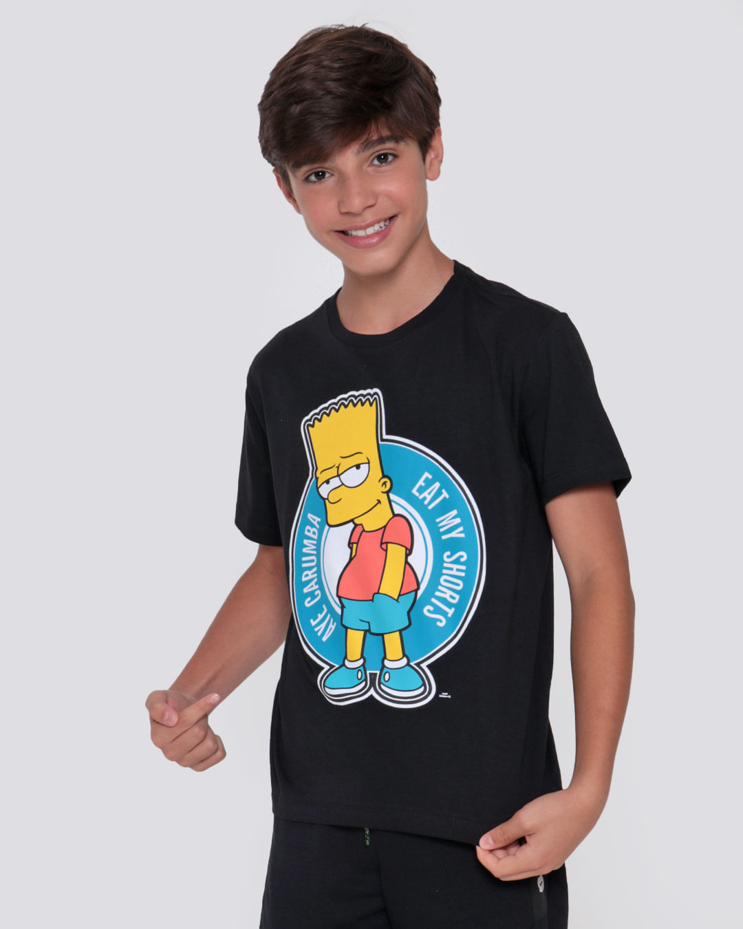 Camiseta-Juvenil-Estampa-Bart-Simpson-Preta
