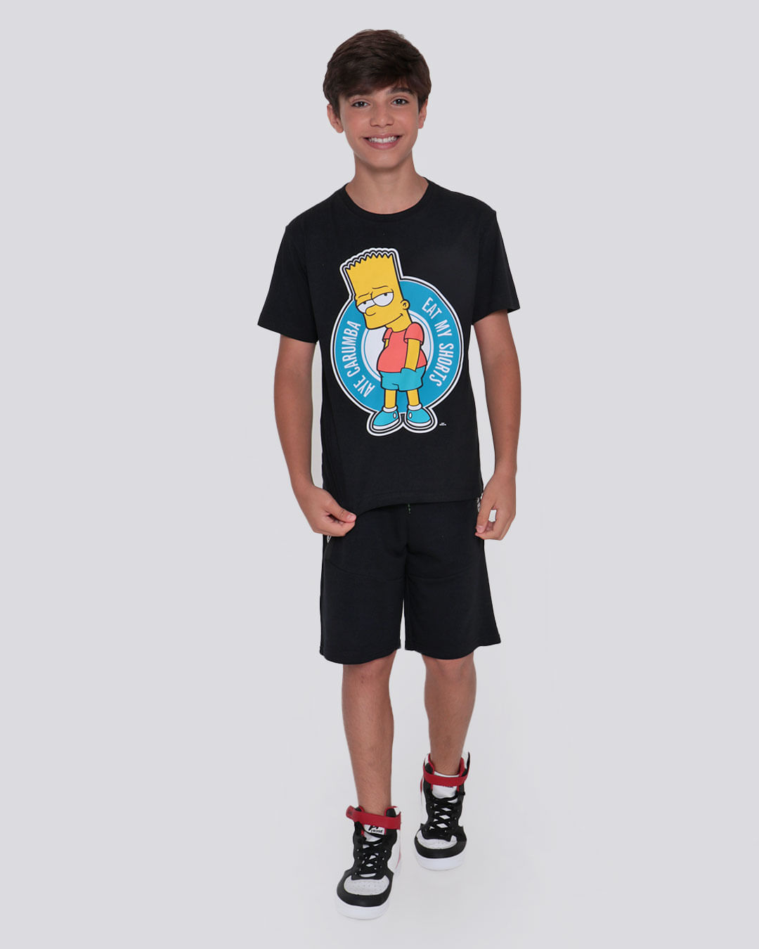 Camiseta-Juvenil-Estampa-Bart-Simpson-Preta