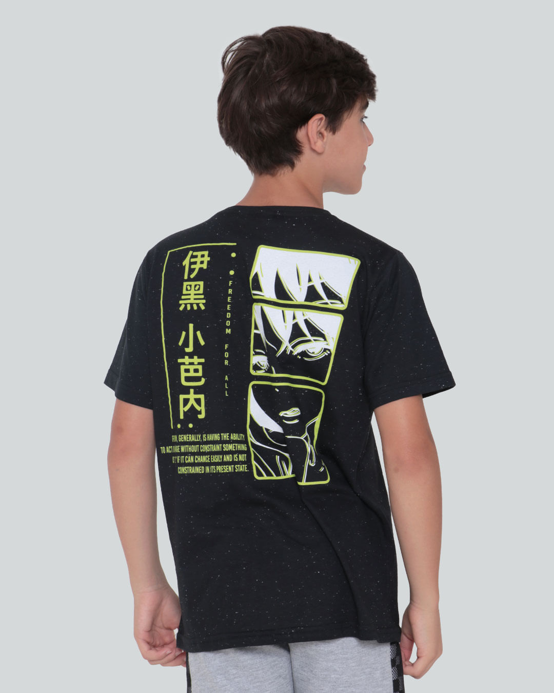 Camiseta-Juvenil-Botone-Anime-Preta