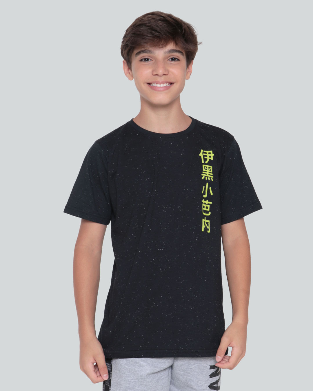 Camiseta-Juvenil-Botone-Anime-Preta