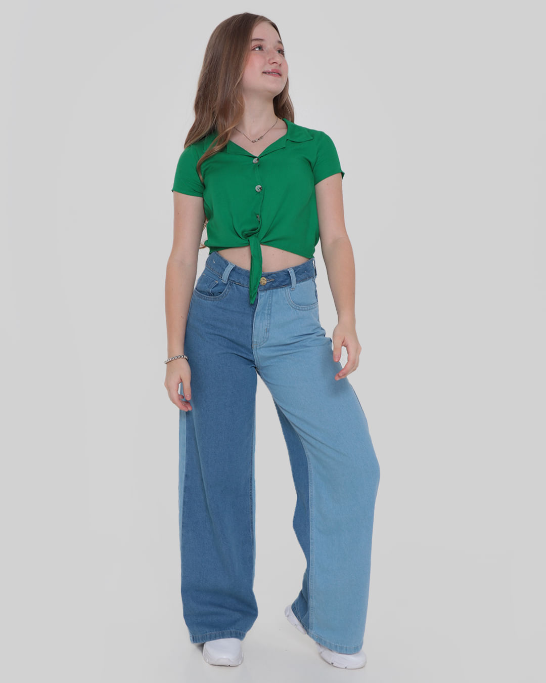 Camisa-Juvenil-Cropped-Nozinho-Viscose-Verde