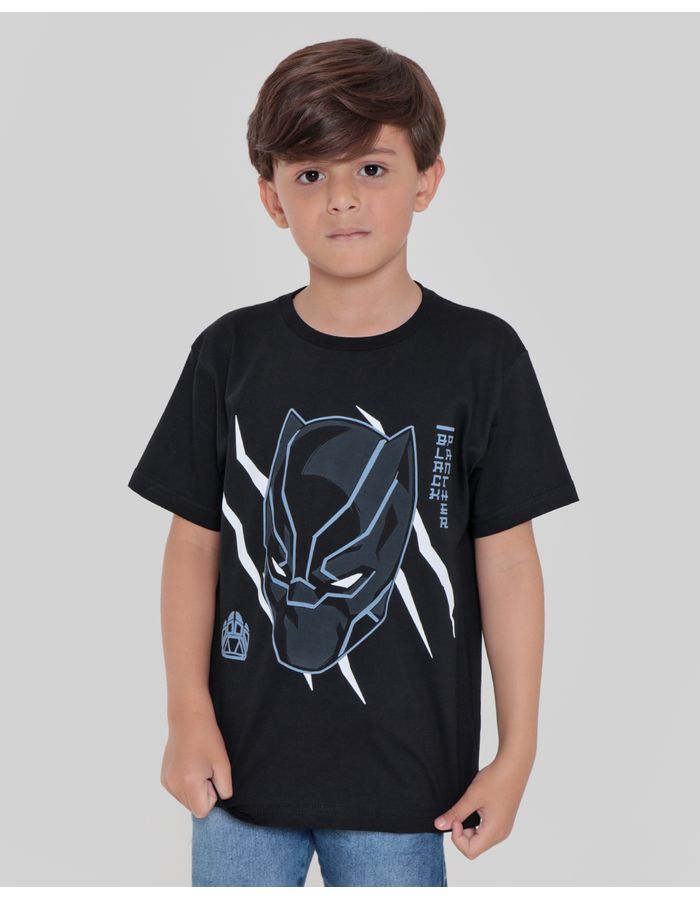 Camiseta-Infantil-Pantera-Negra-Marvel-Preta