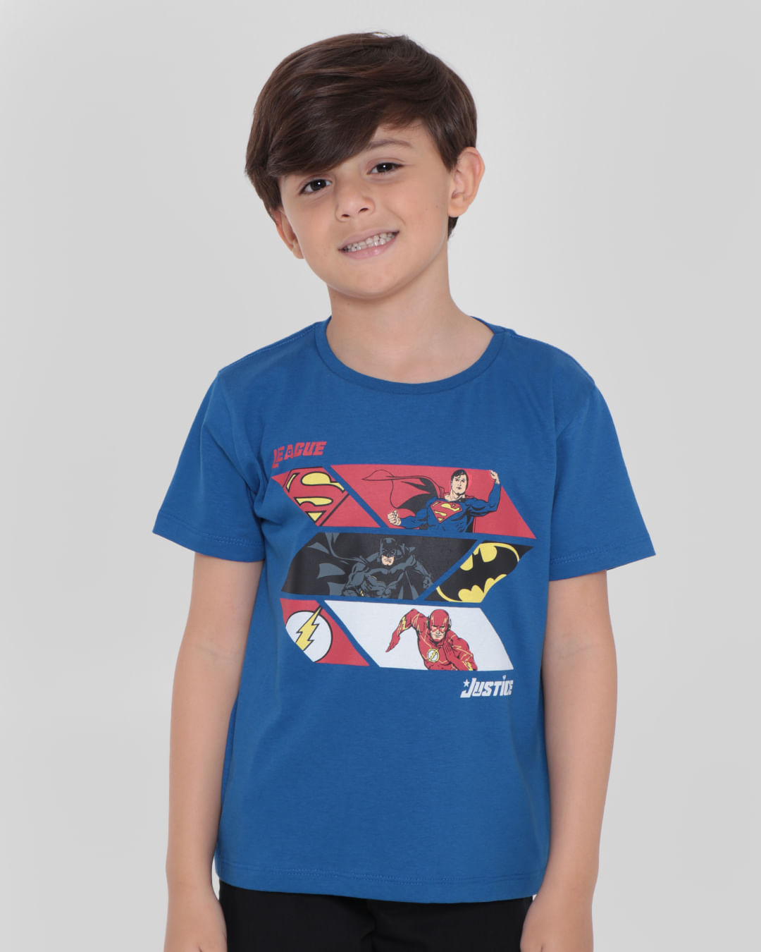 Camiseta-Infantil-Estampa-Herois-Liga-Da-Justica-Azul