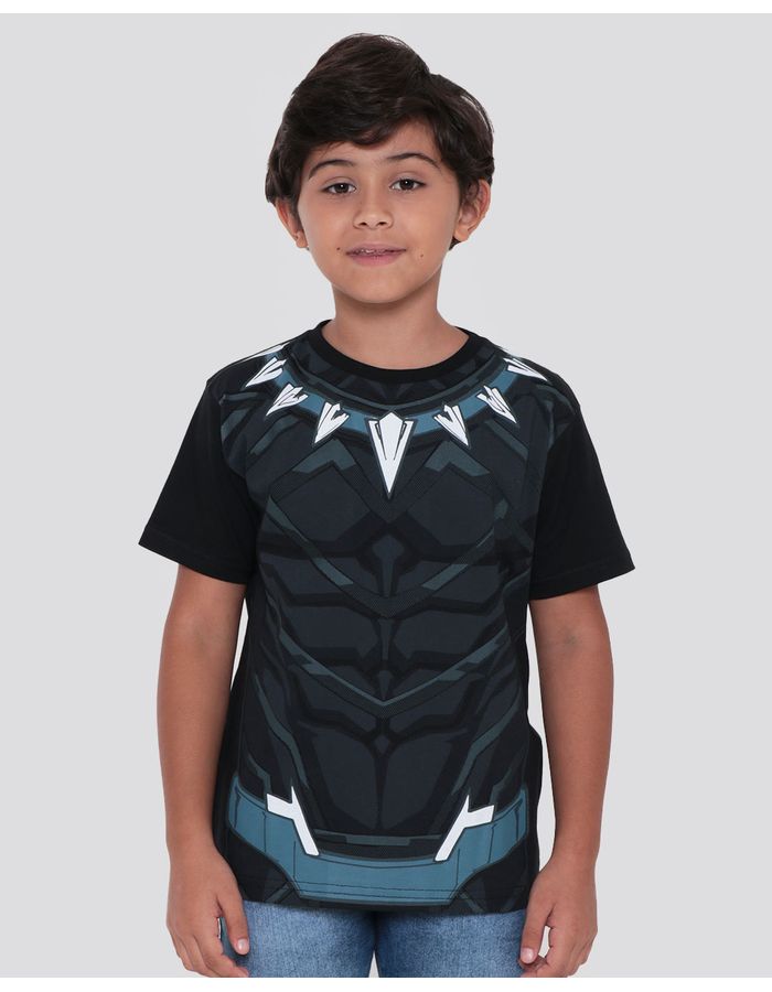 Camiseta-Infantil-Estampa-Pantera-Negra-Marvel-Preta