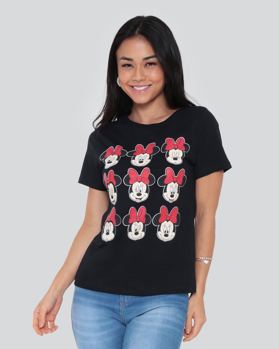 Camiseta-Feminina-Estampa-Minnie-Mouse-Disney-Preto