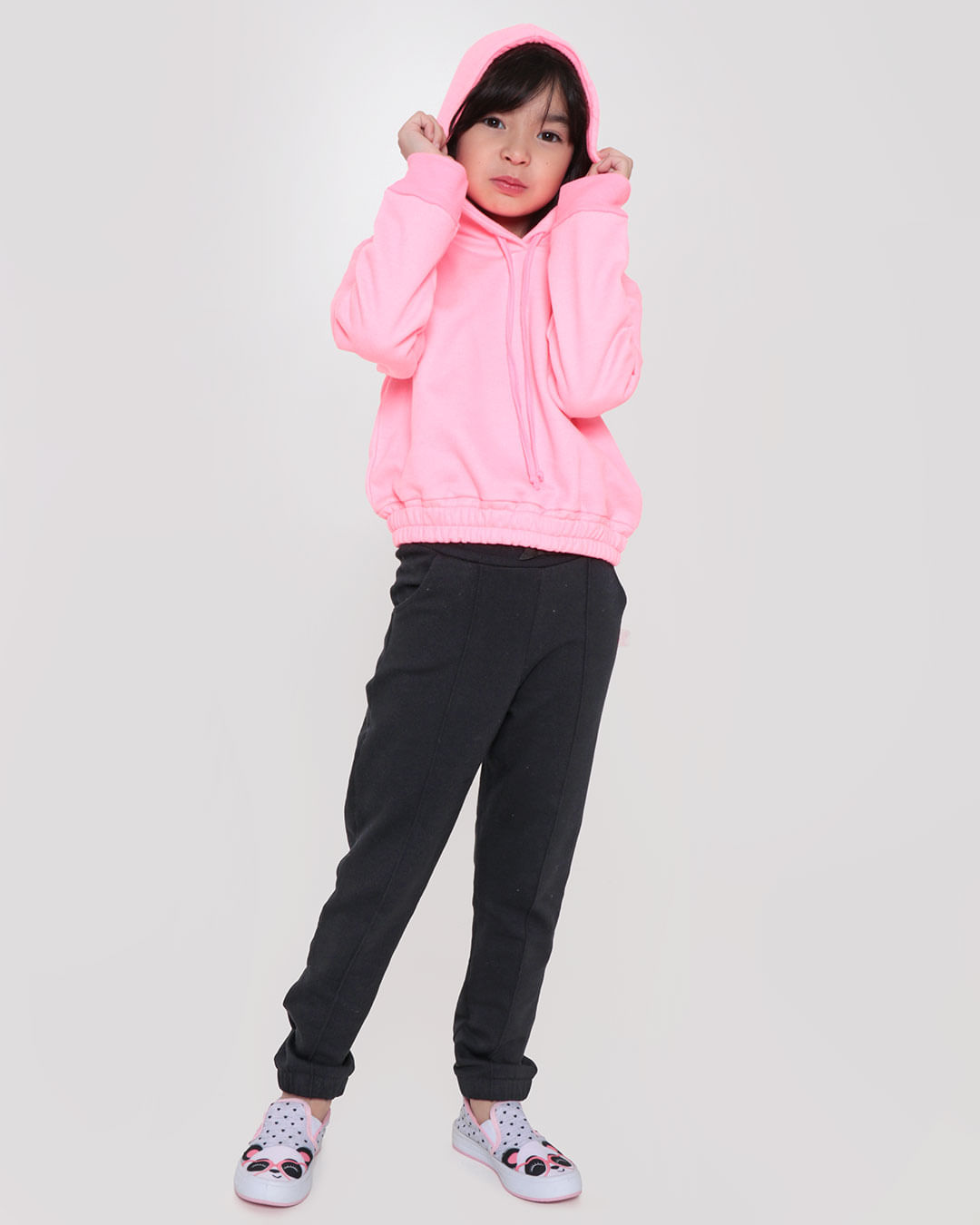 Blusa-Cropped-Moletom-Infantil-Neon-Rosa