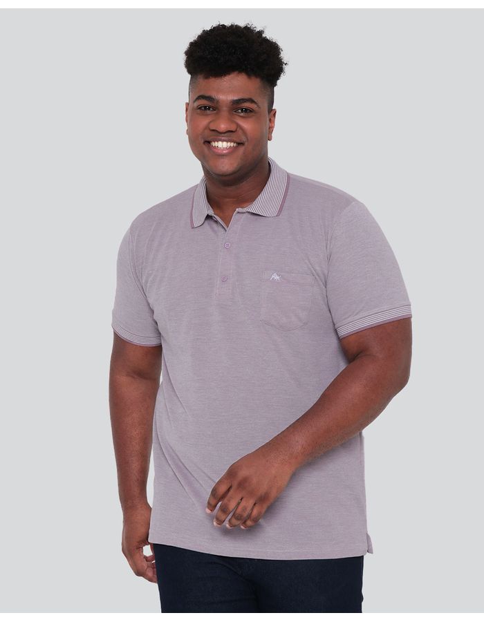 Polo-Masculina-Plus-Size-Piquet-Lilas