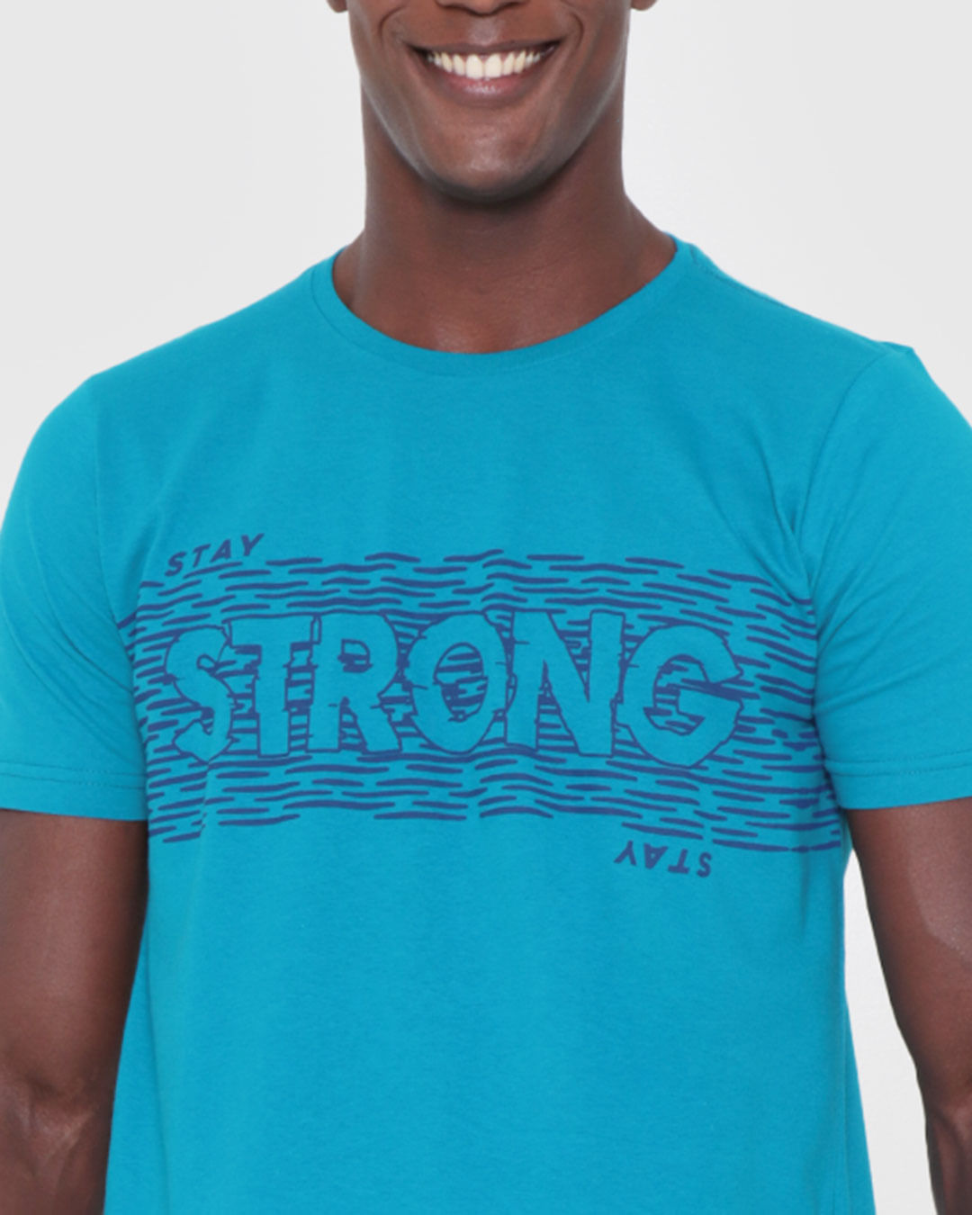 Camiseta-Masculina-Estampa-Strong-Azul-Medio